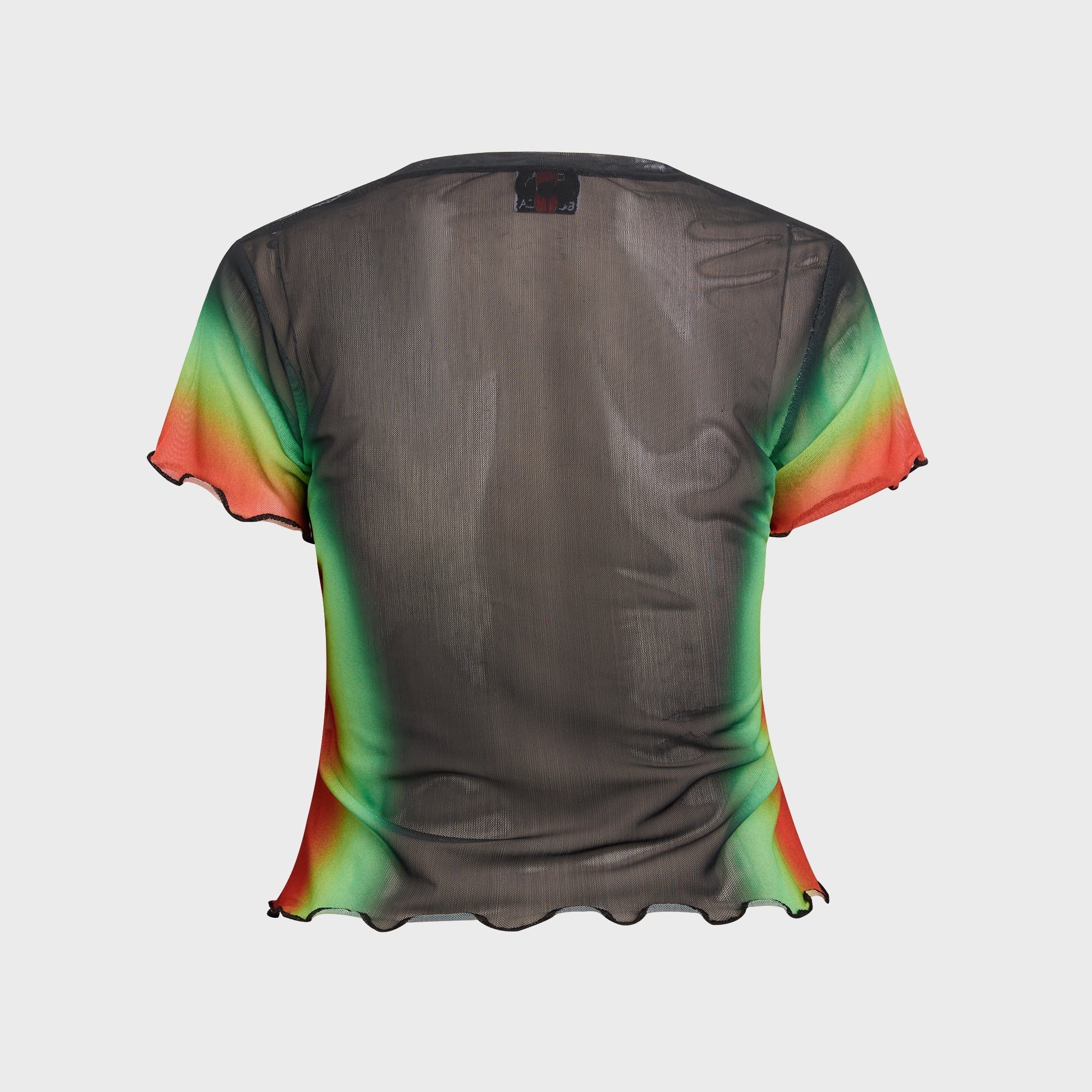 Casablanca Scallop Short Sleeve Printed Mesh Tee - Multi - Image 2