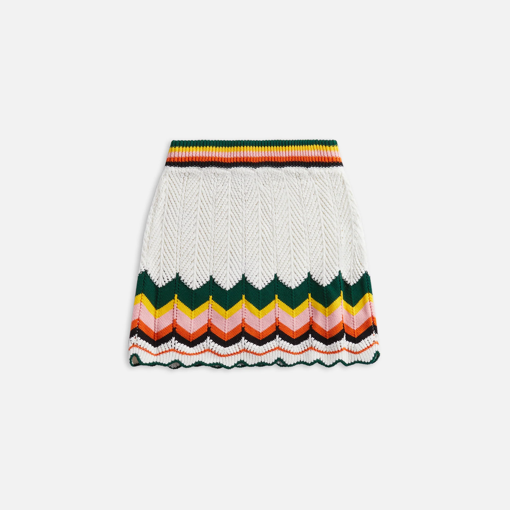 Casablanca Chevron Lace Skirt - White - Image 2