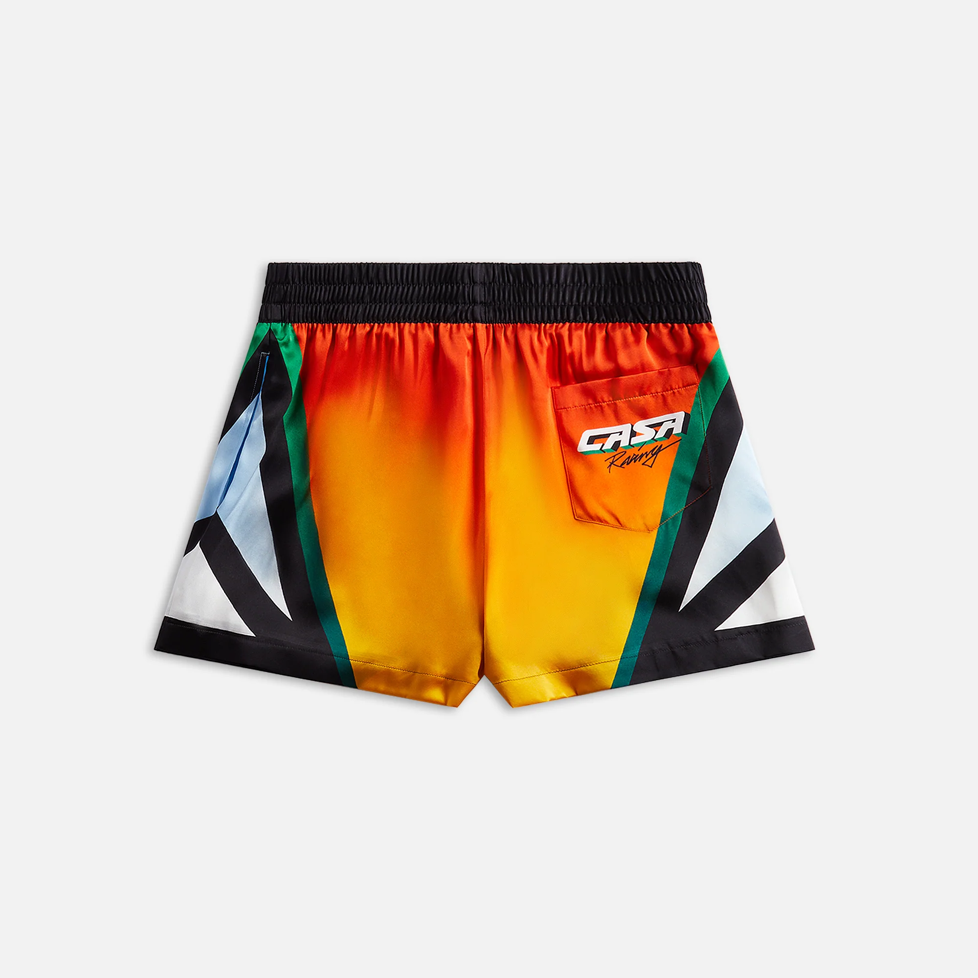 Casablanca Casa Moto Sport Silk Shorts with Drawstring - Multi - Image 2