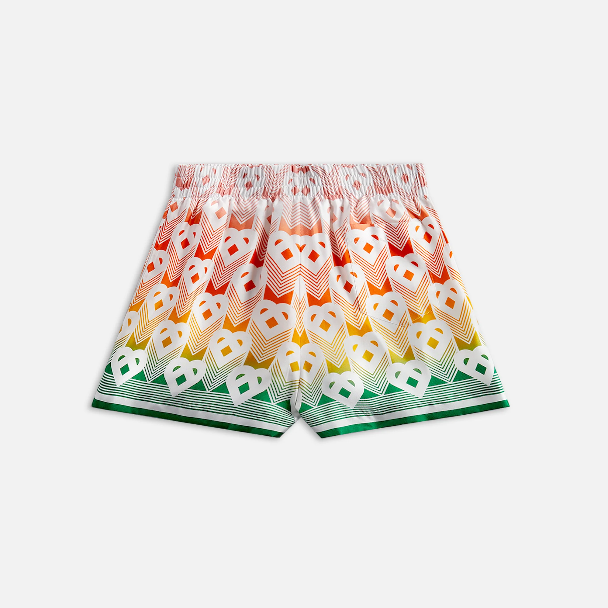 Casablanca Monogram Silk Shorts with Dawstrings - Multi - Image 2