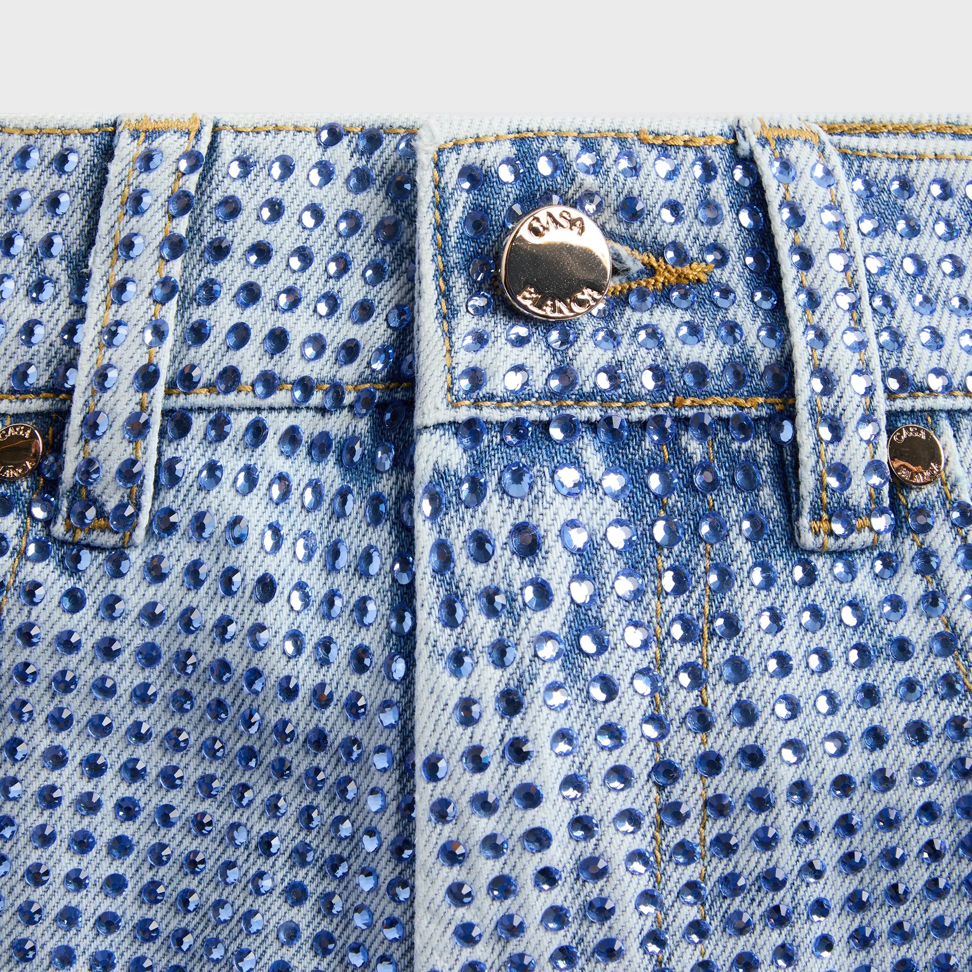 Casablanca Denim Hotfix Short - Mid Wash - Image 3
