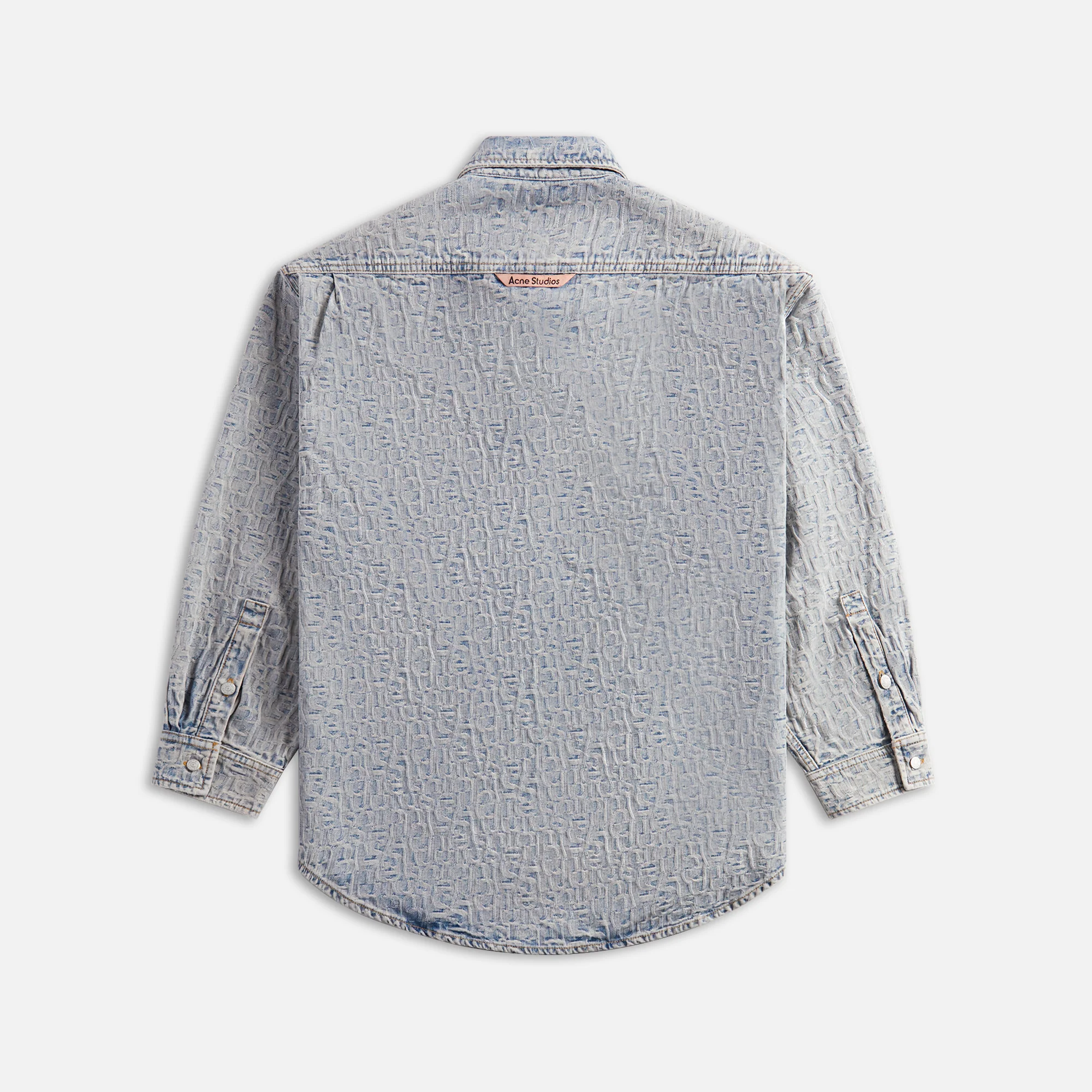 Acne Studios Setar Monogram Unisex Denim Shirt - Blue / Beige - Image 2