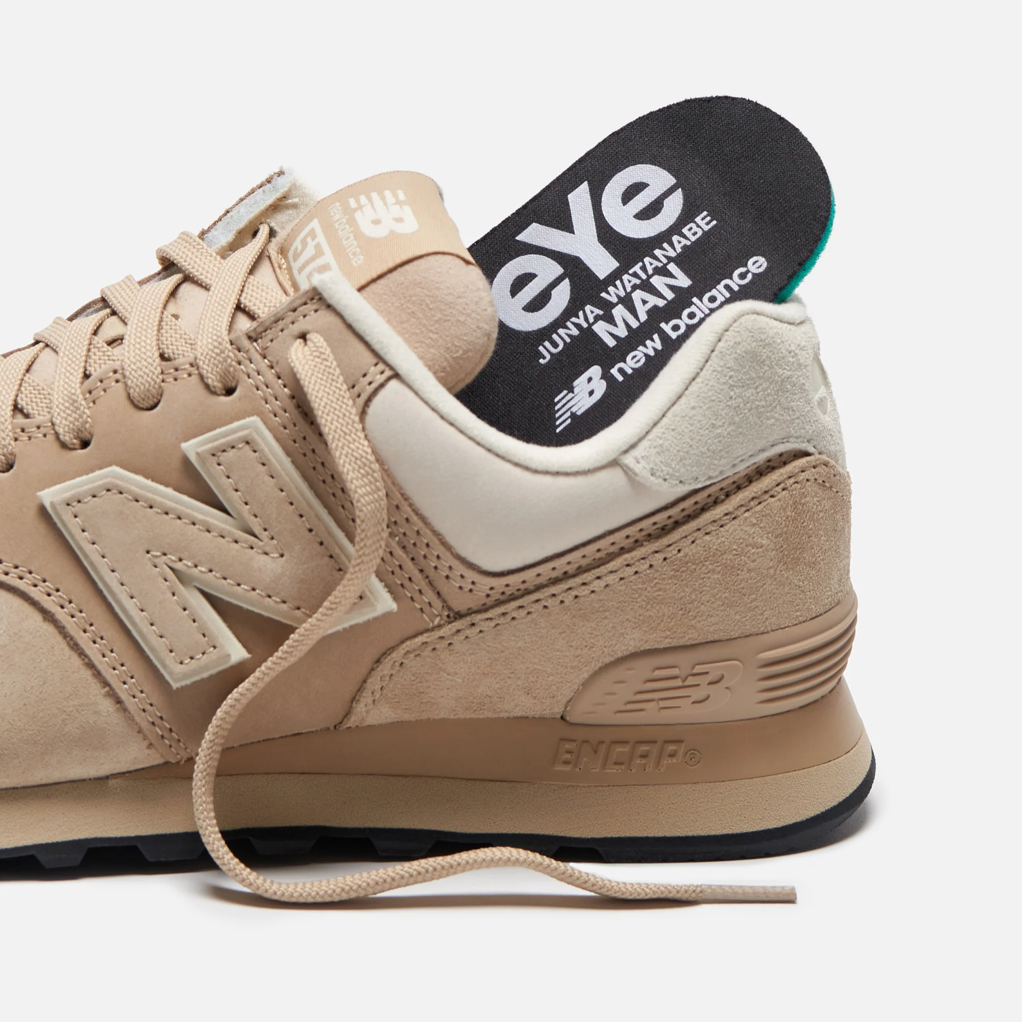 CDG Pocket New Balance x Junya Watanabe 574 Pig Suede Nubuck - Beige - Image 5