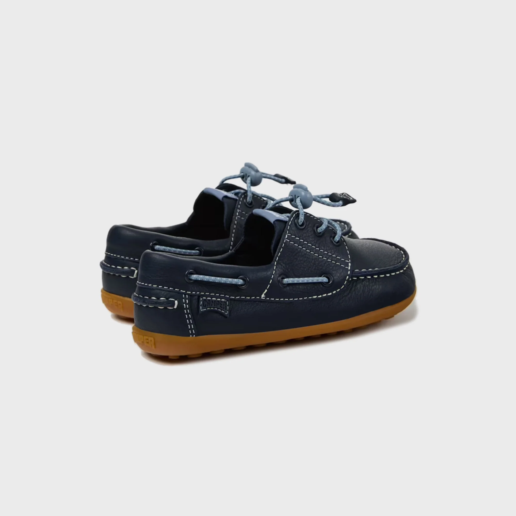 Camper Kids Peu Leather Nautical Shoes - Dark Blue - Image 3