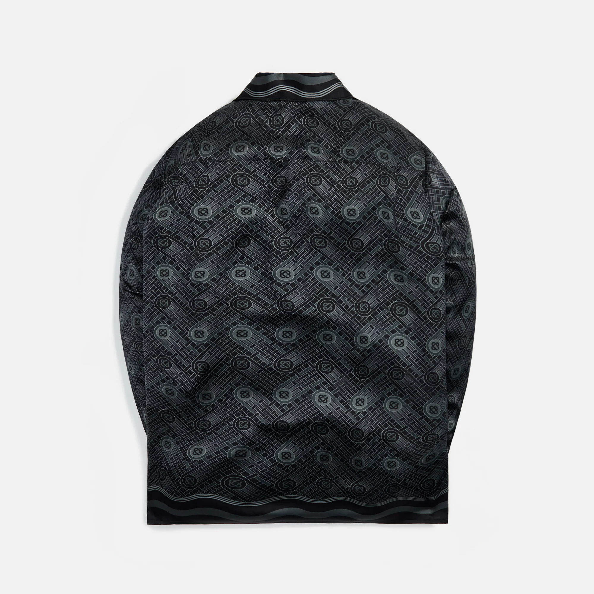 Casablanca L/S Silk Pyjama Shirt Ping Pong Monogram - Black - Image 2