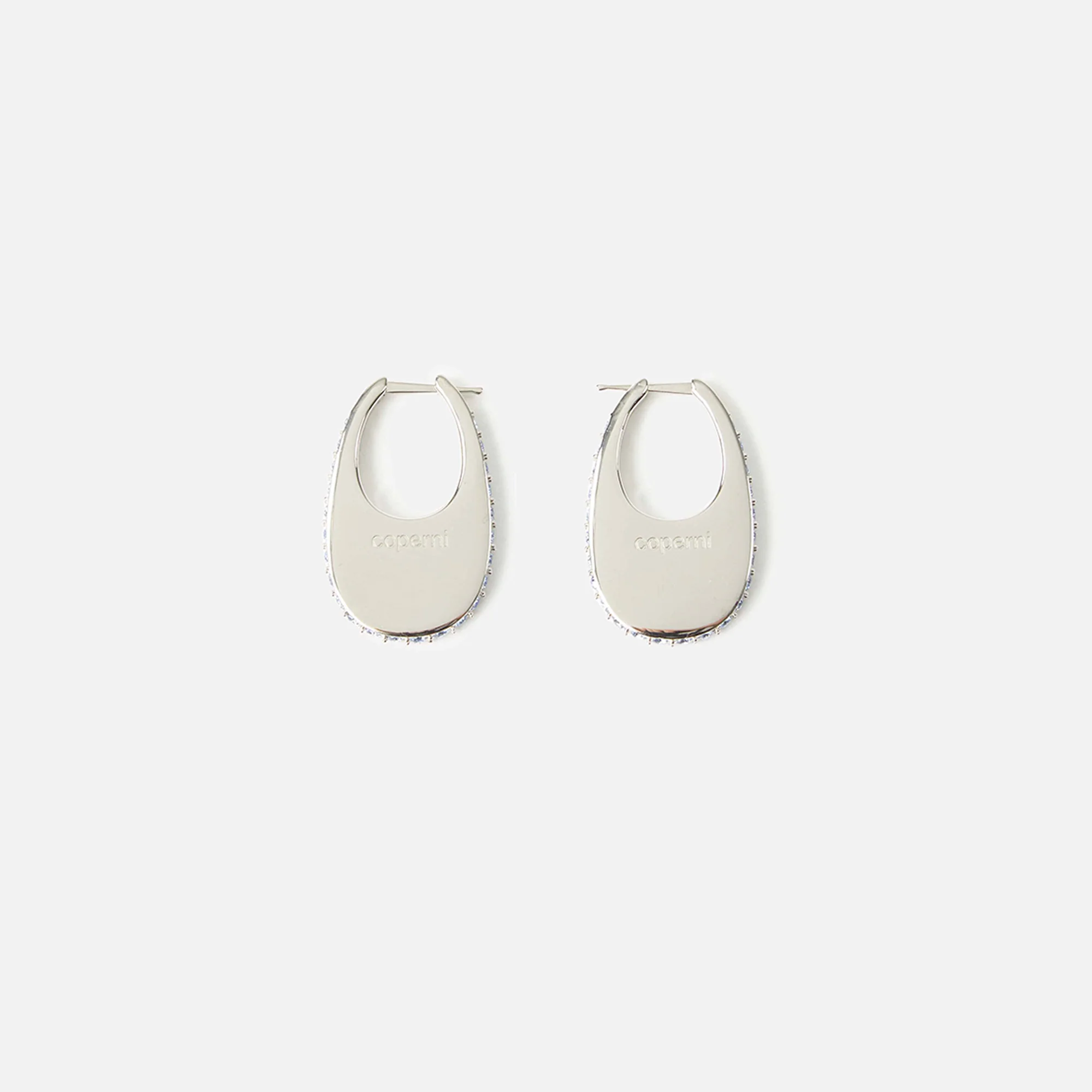 Coperni Crystal Embellished Medium Swipe Earring - Ice Blue - Image 2