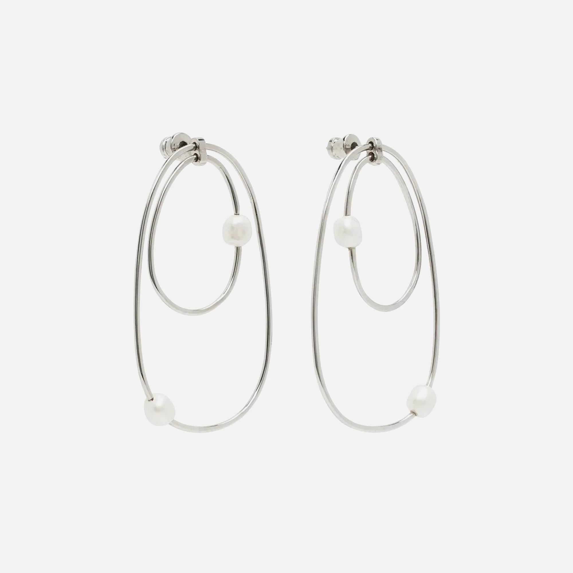 Coperni Orbit Medium Swipe Earrings - Silver - Image 2