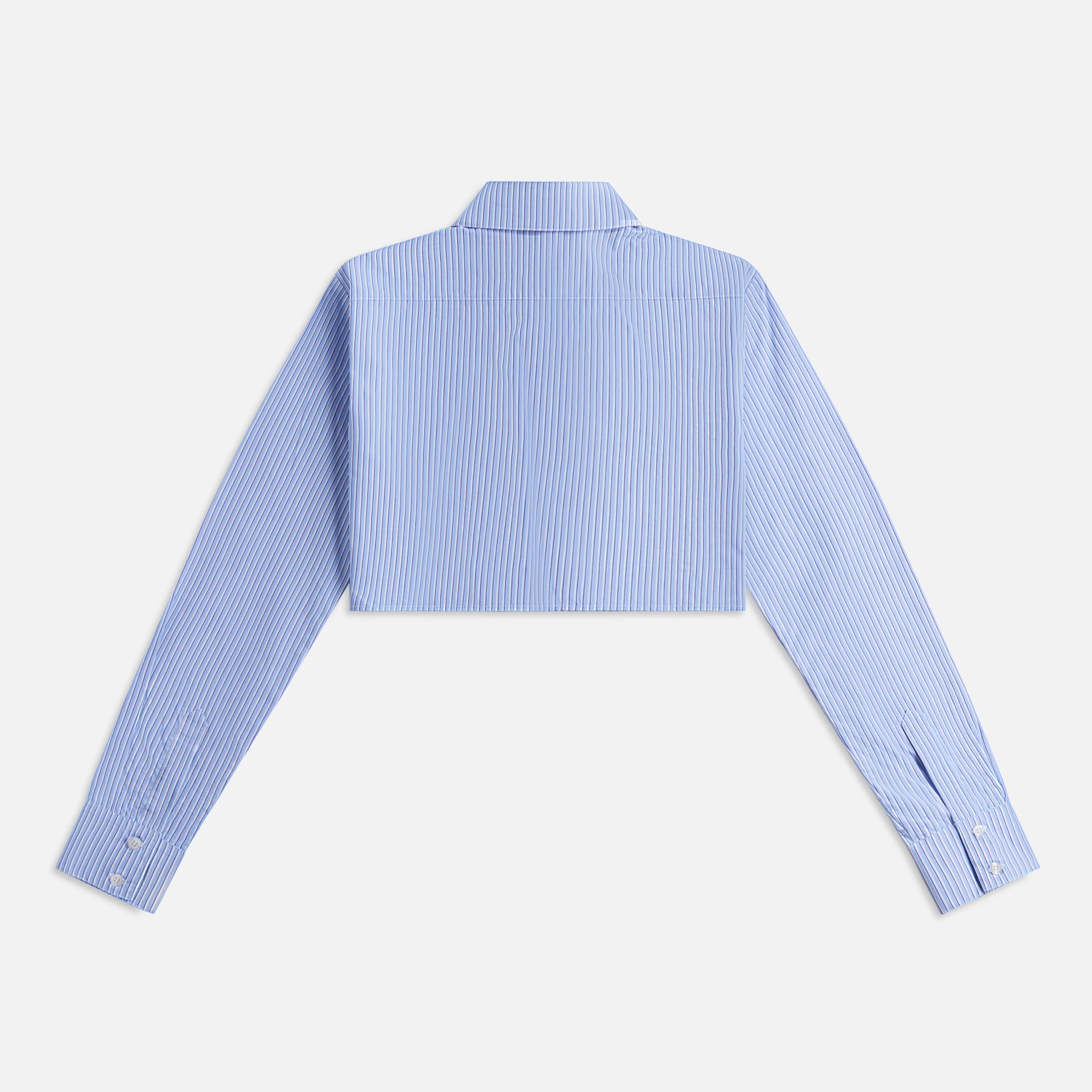 Coperni Stripped Cropped Shirt - Blue - Image 2
