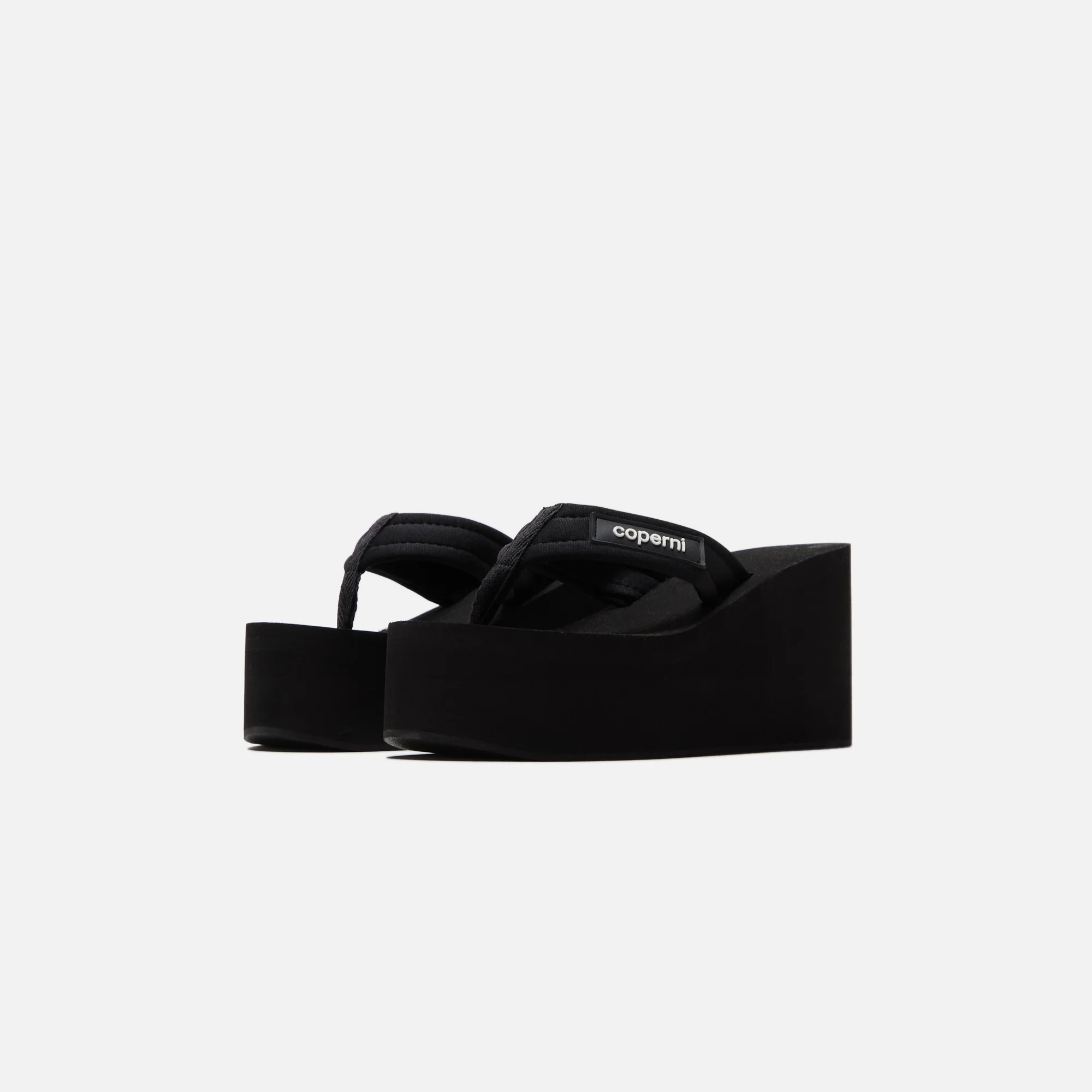 Coperni Branded Wedge Sandal - Black - Image 2