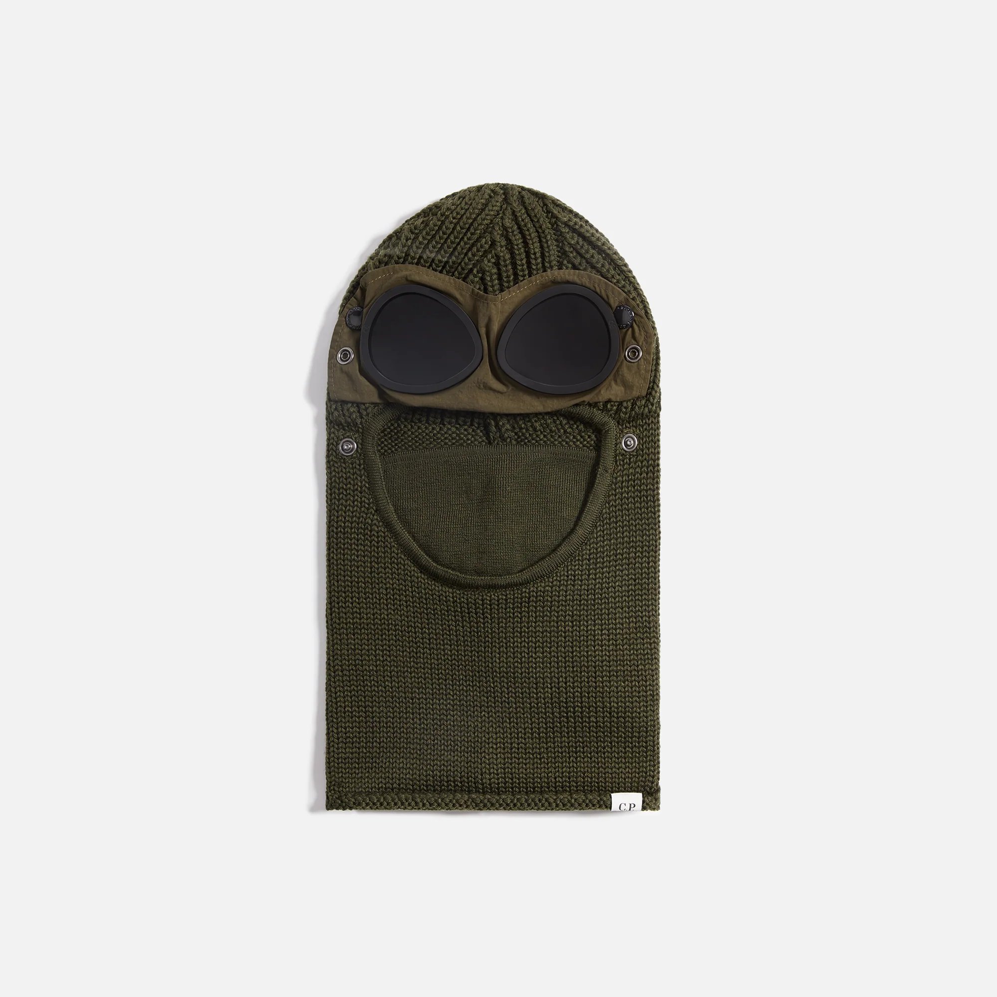 C.P. Company Extrafine Merino Wool Goggle Balaclava - Olive - Image 3