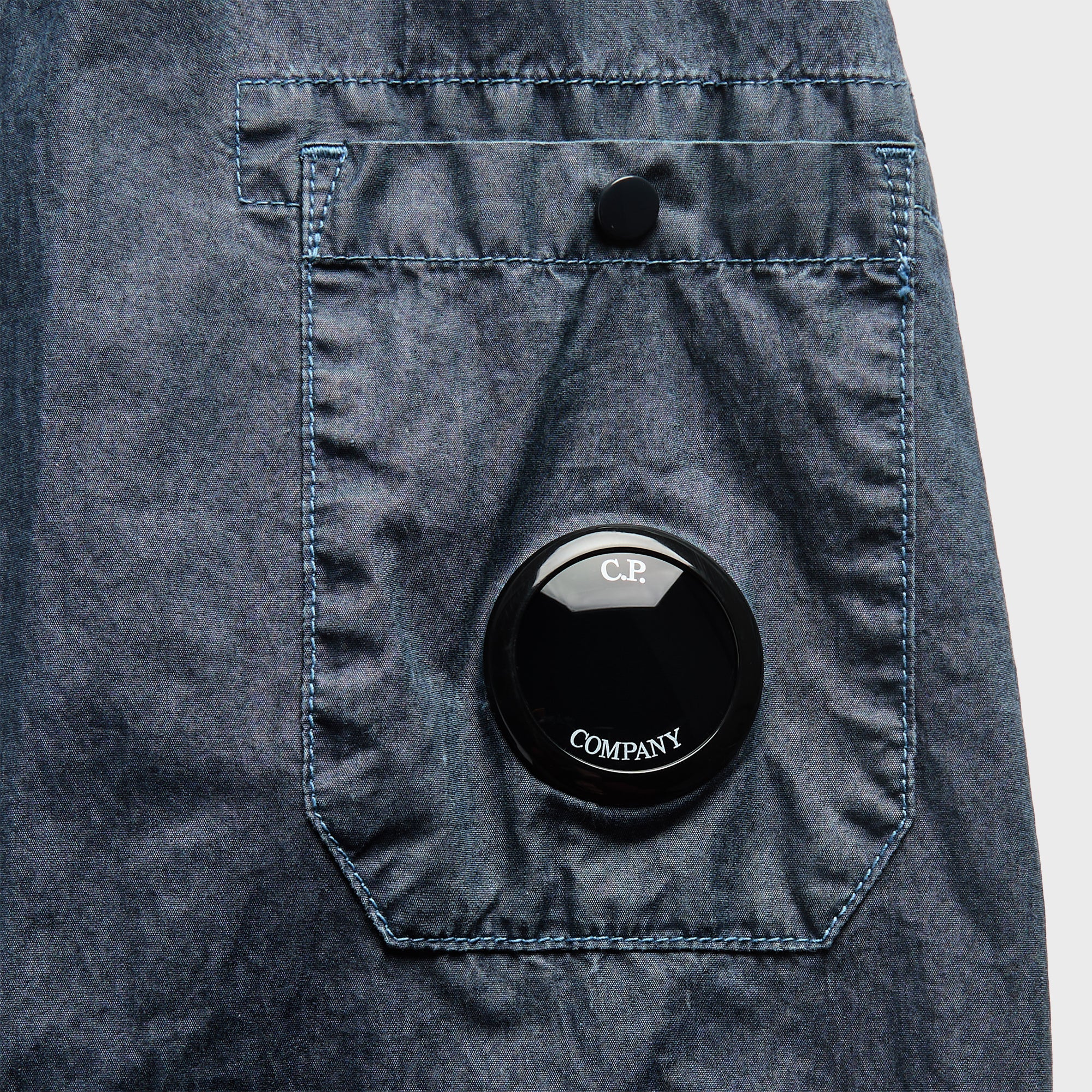 C.P. Company 50 Fili Wax Zipped Lens Overshirt - Midnight Navy - Image 3
