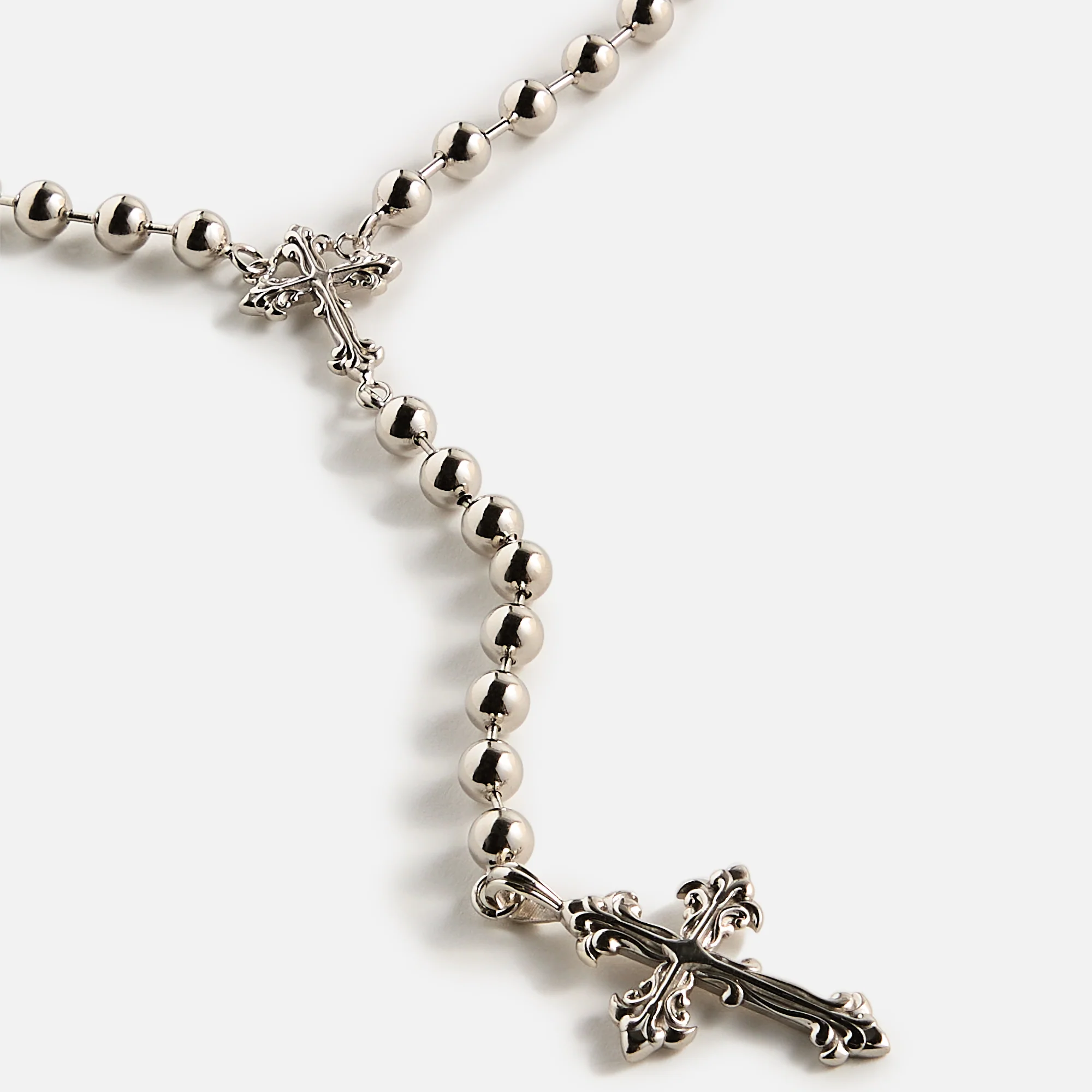 Emanuele Bicocchi Beaded Chain Rosary Necklace - Silver - Image 2