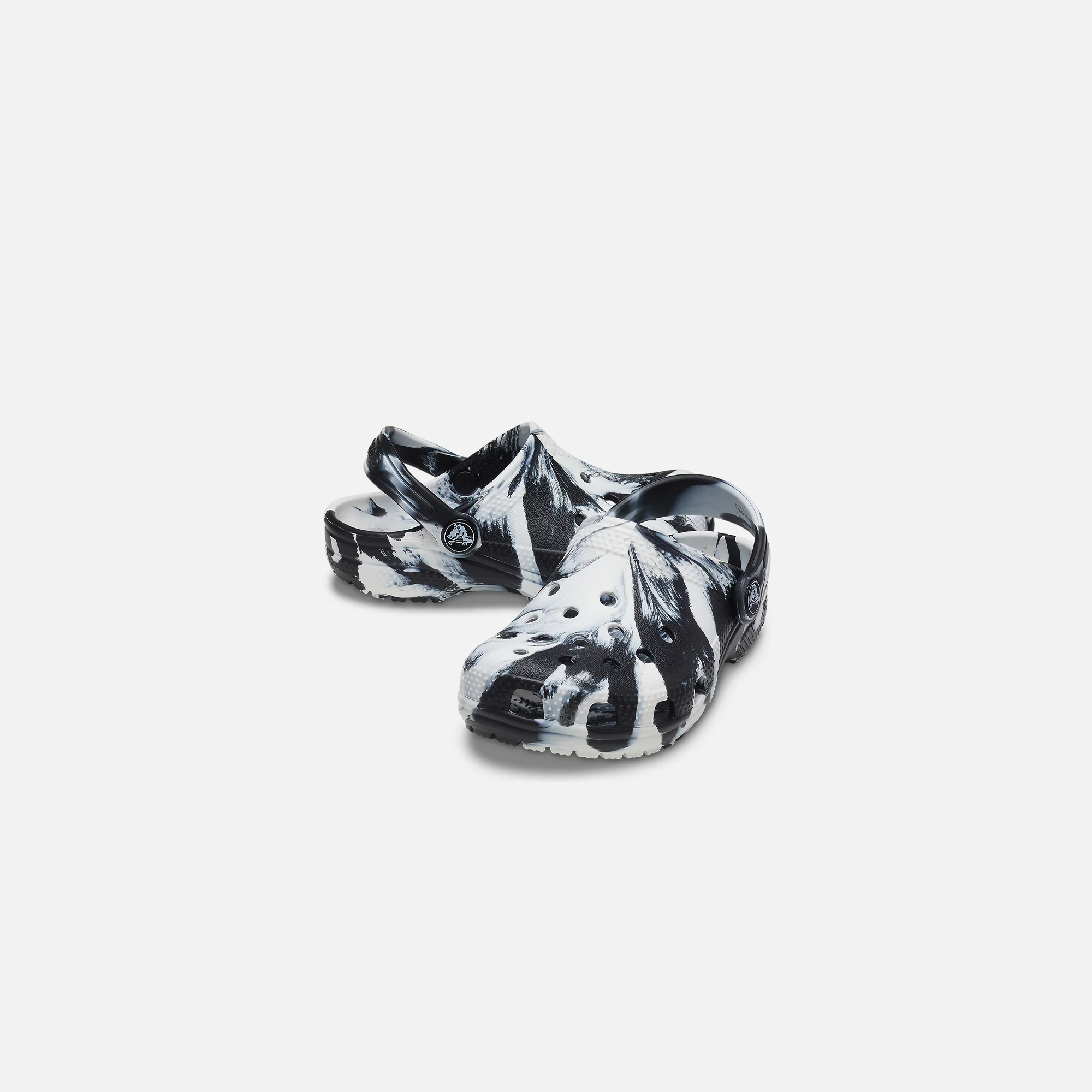 Crocs Kids Classic Marbled Clog - Black / White - Image 2
