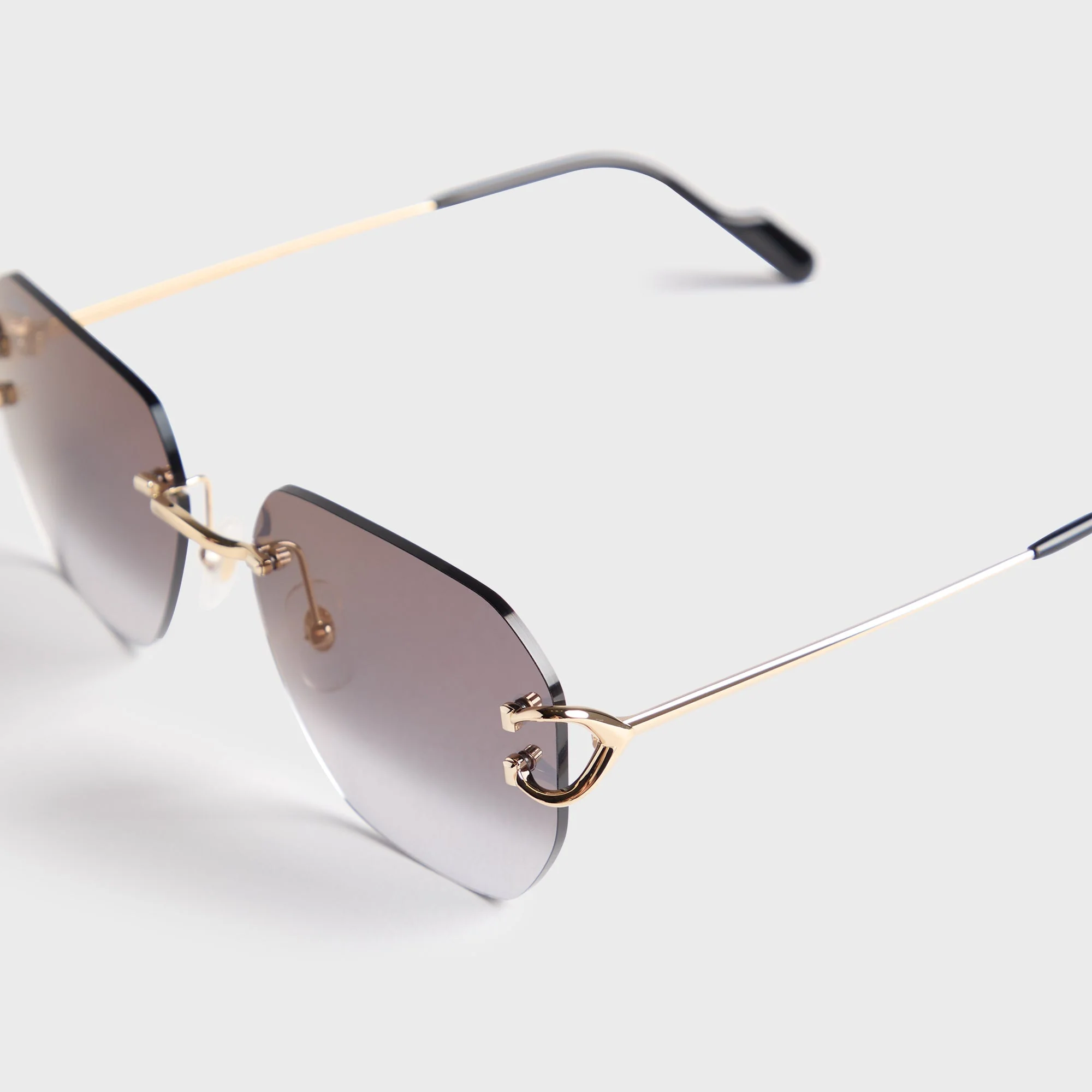 Cartier Rectangle 58 Sunglass Unisex Metal - Shiny Gold - Image 2