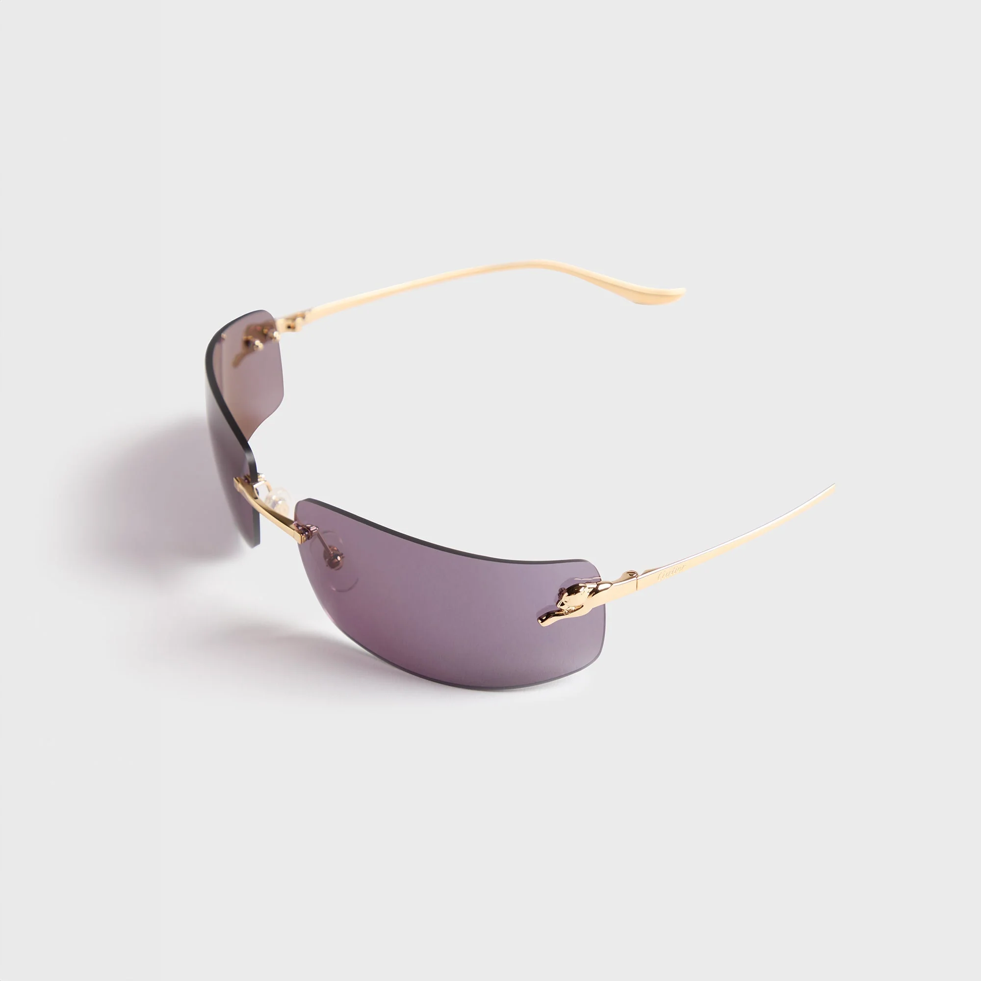 Cartier Rectangle 71 Sunglass Unisex Metal - Gold / Grey - Image 2
