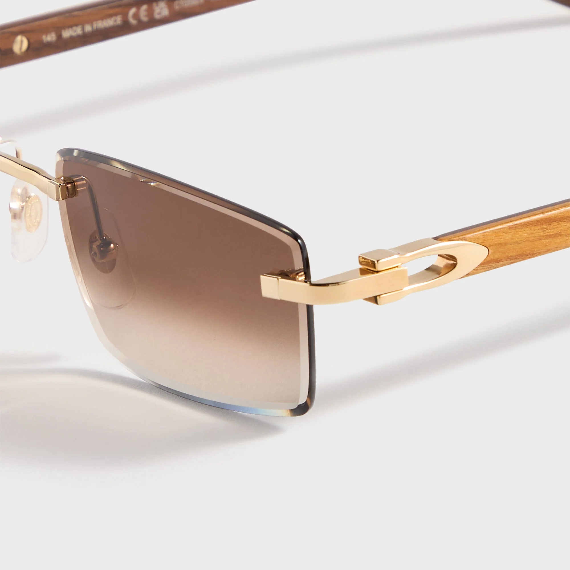 Cartier Square Sunglasses - Gold / Yellow / Brown - Image 2