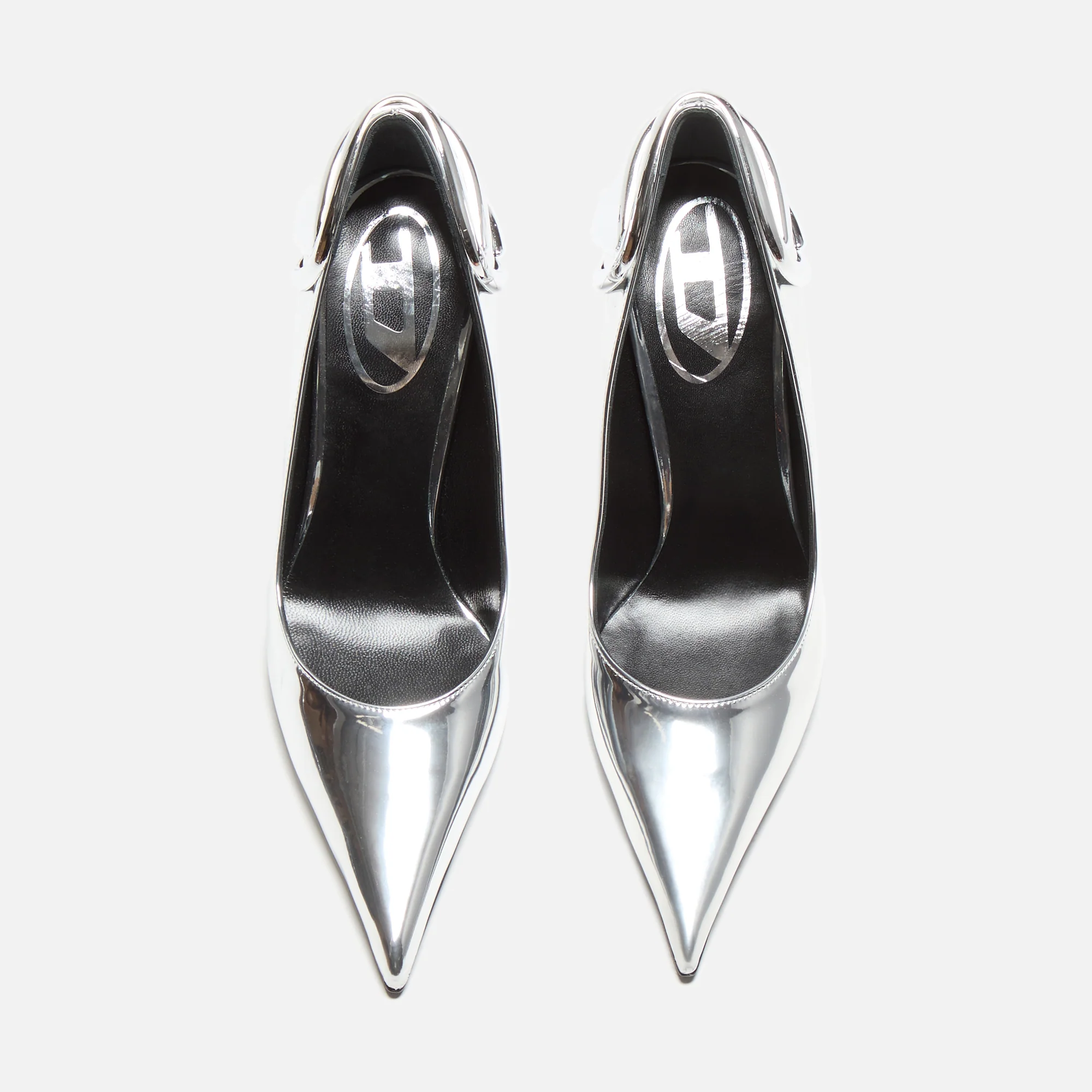 Diesel D-Ten & Half-Metallic Pumps - Mirror PU Silver - Image 4