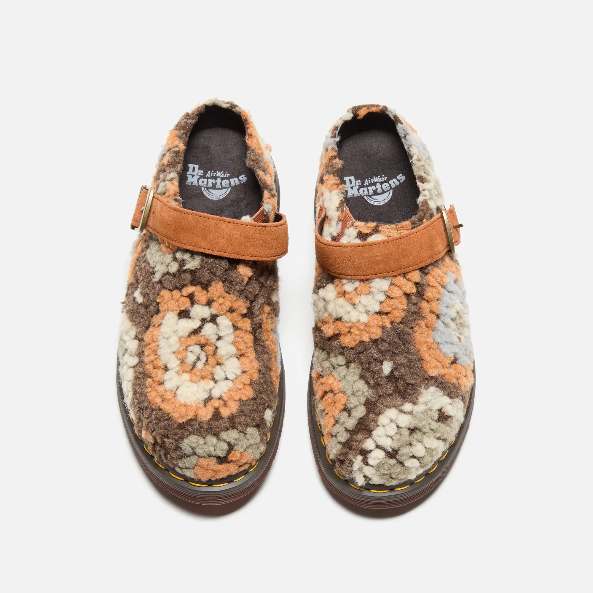 Dr. Martens Isham Mules - Tan Mix Crochet Wool - Image 4