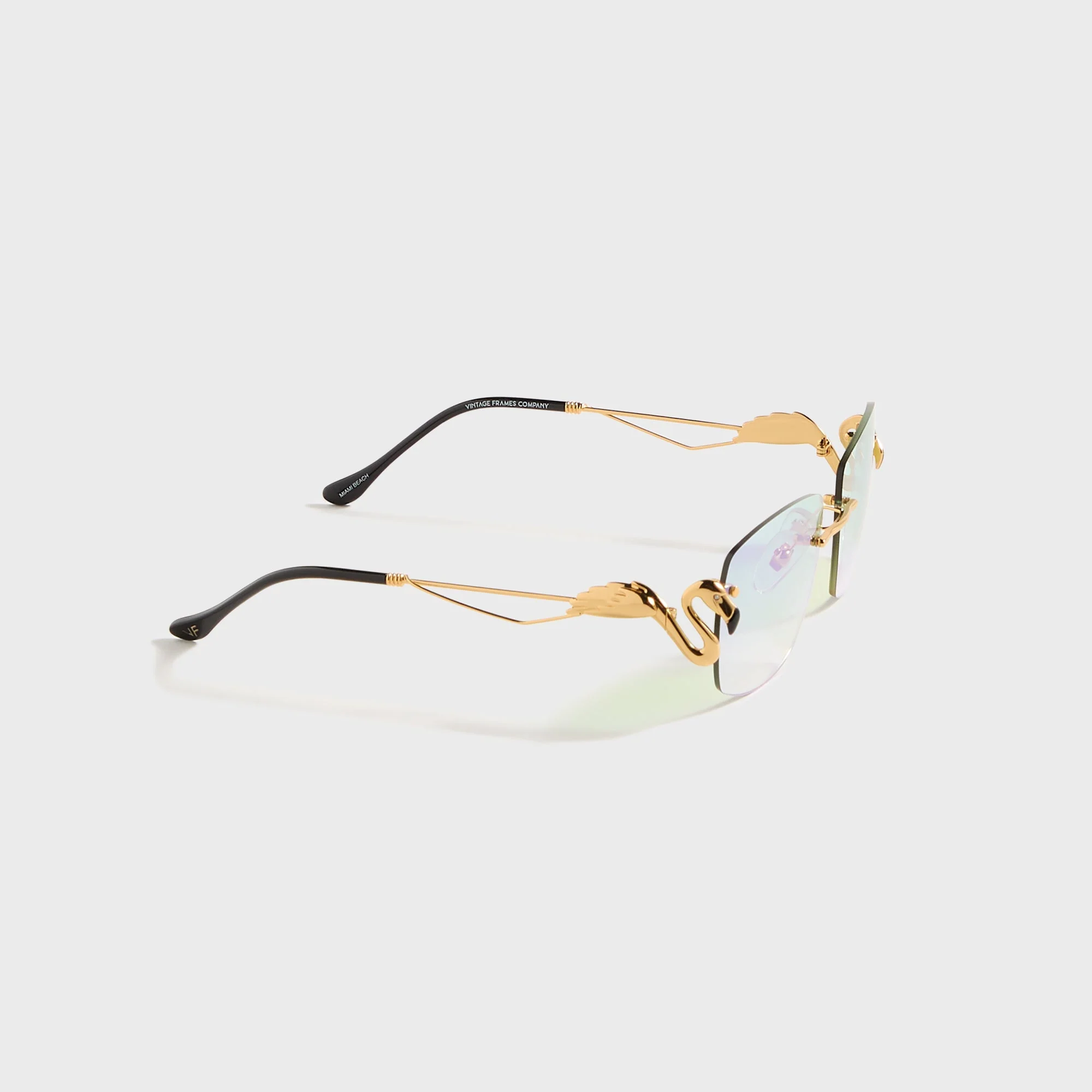 Vintage Frames Flamingo 24KT - Yellow Gold / Powder Green Flash Purple - Image 2