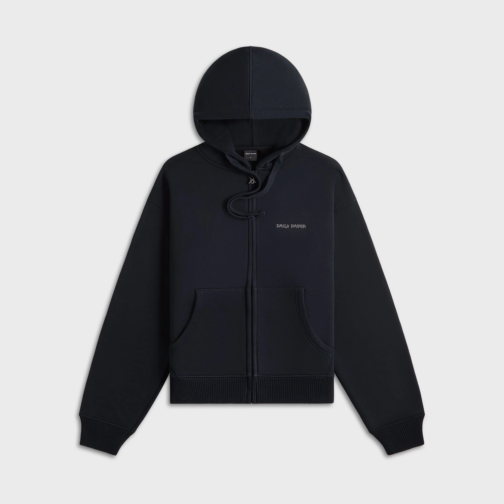Daily Paper Boxy Zip Up Hoodie - Black