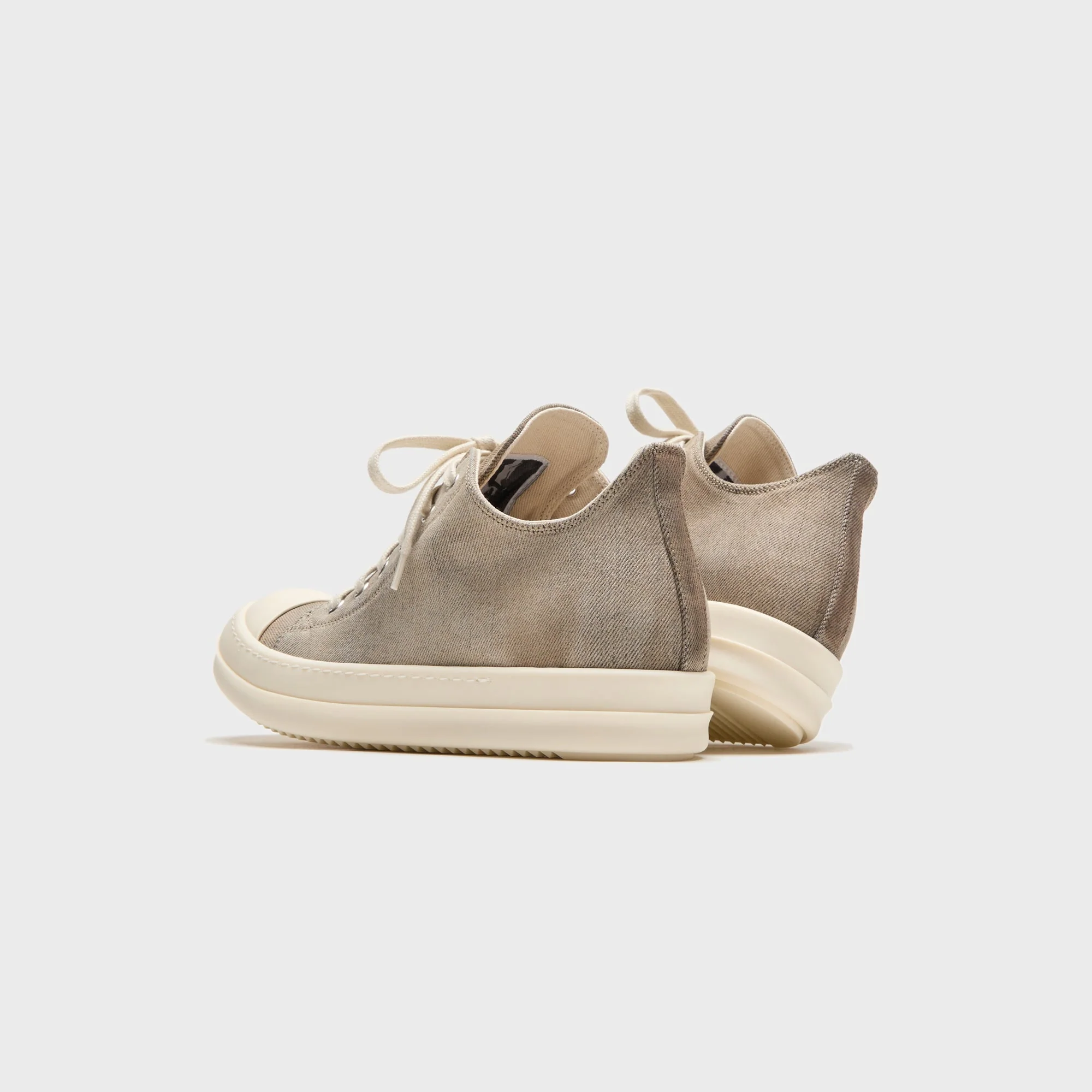 Rick Owens WMNS DRKSHDW Scarpe In Denim Low Sneakers - Dust / Milk - Image 3