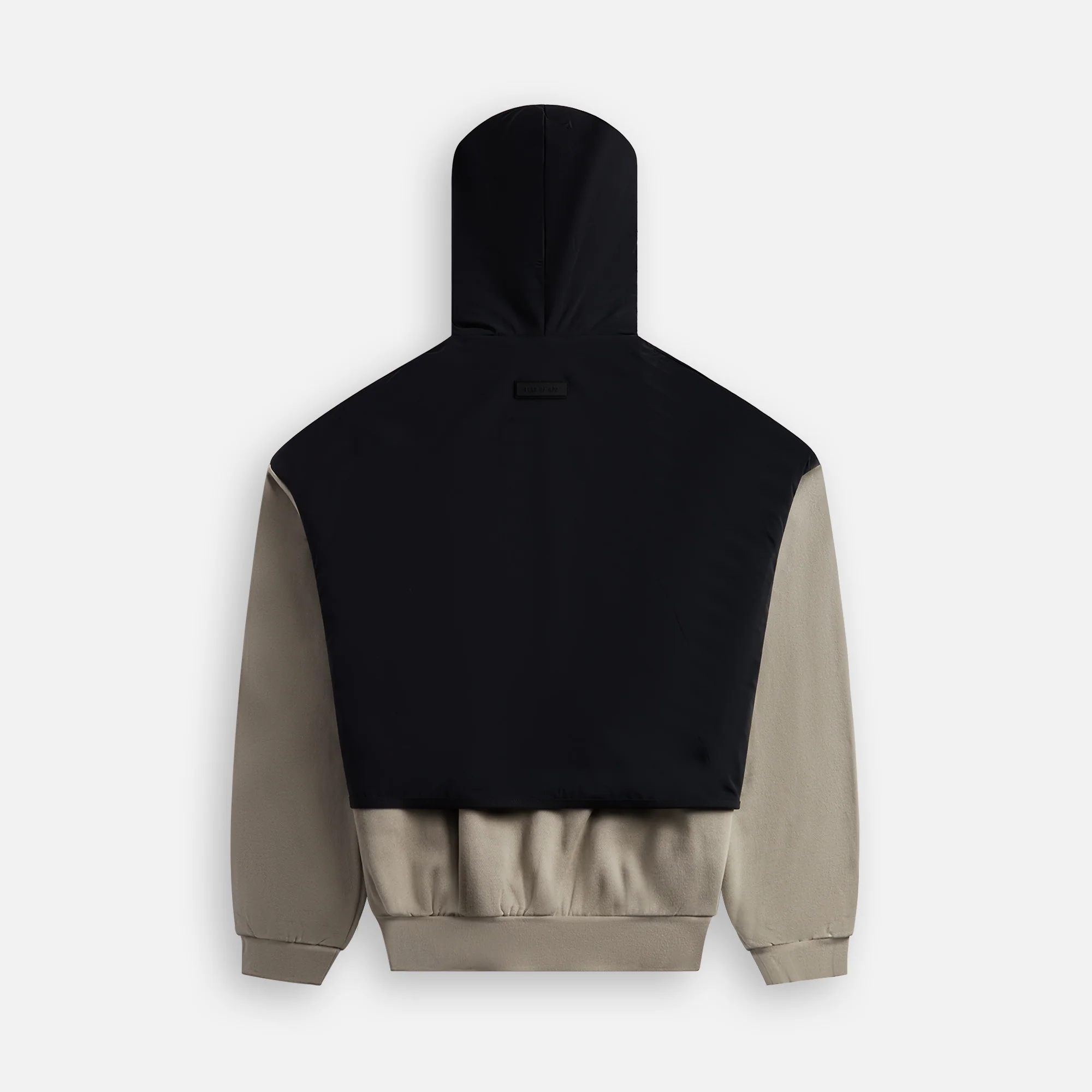 Essentials Nylon Fleece Hooded Sweater - Seal / Jet Black - Image 2
