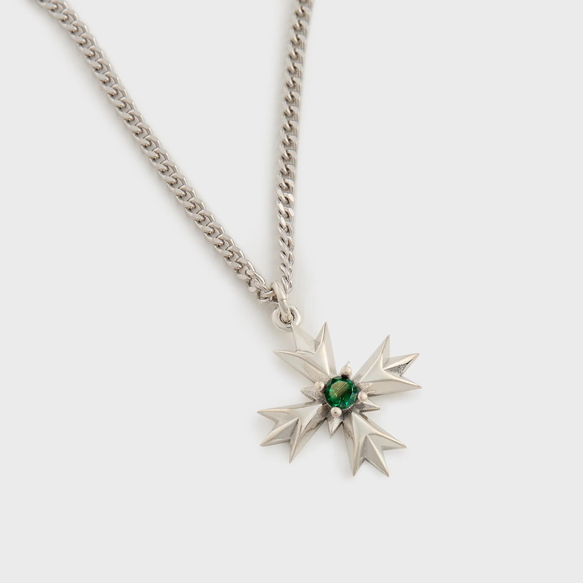Emanuele Bicocchi Crest+Green Crystal Necklace - Gold - Image 2