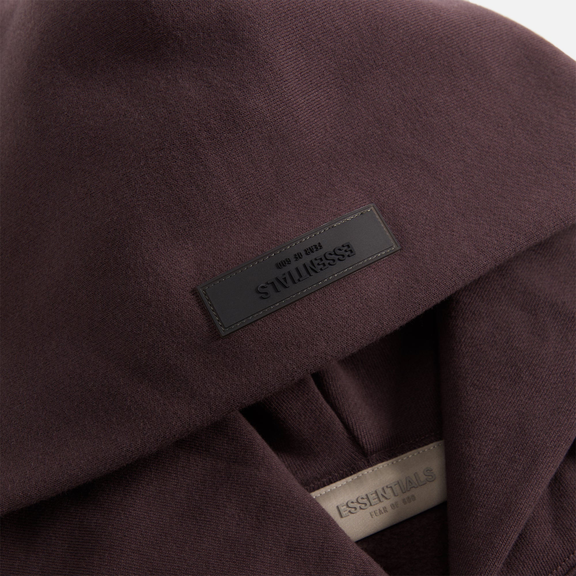 Essentials Fleece Relxed Hoodie - Plum - Image 3