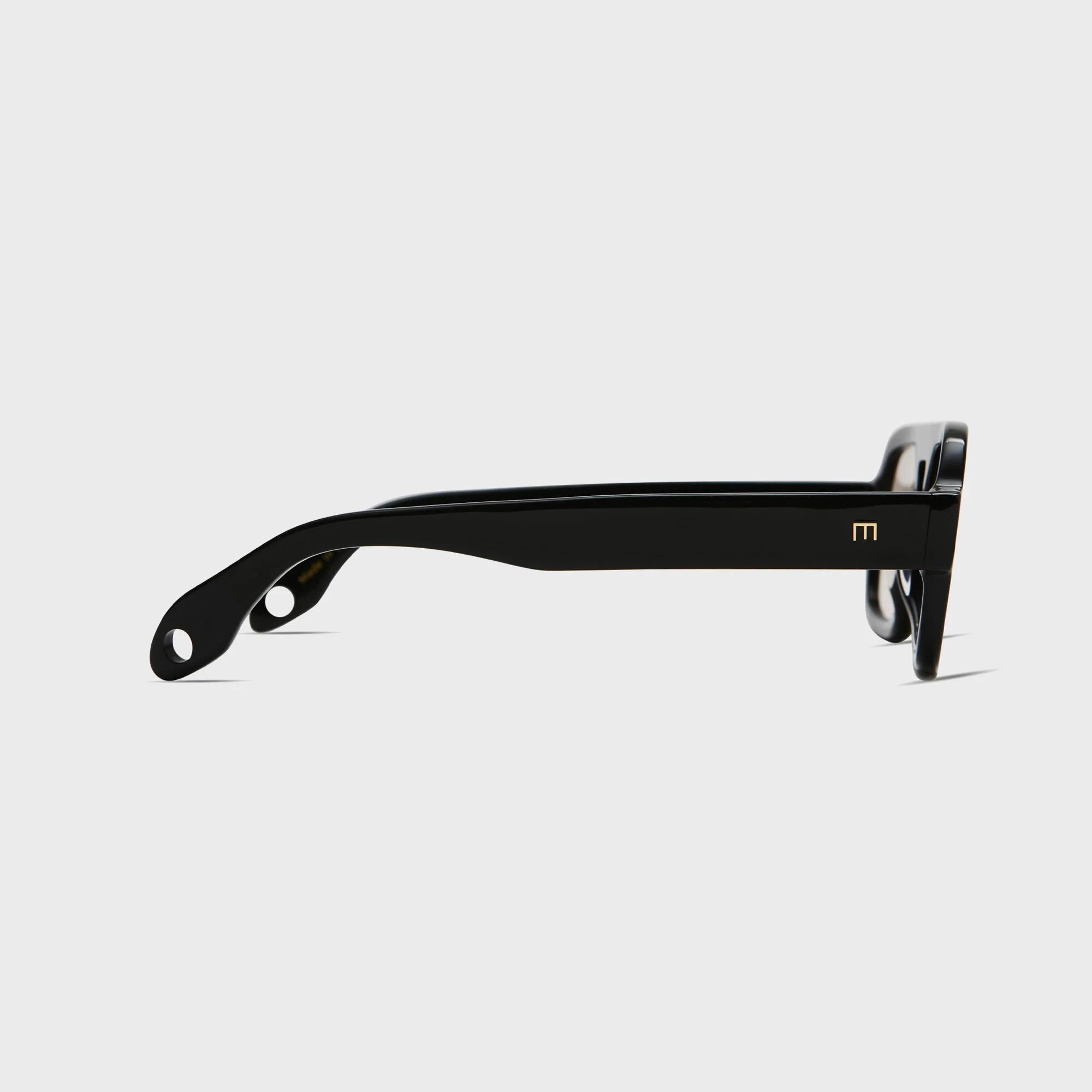 Elisa Johnson Jane Mini Sunglasses - Gloss Black / Light Brown Lens - Image 2