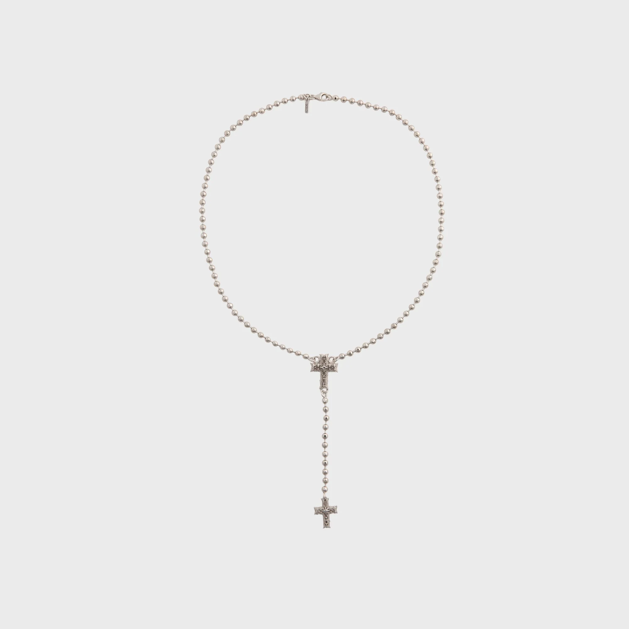 Emanuele Bicocchi Reissue Notre Cross Rosary Necklace - Silver