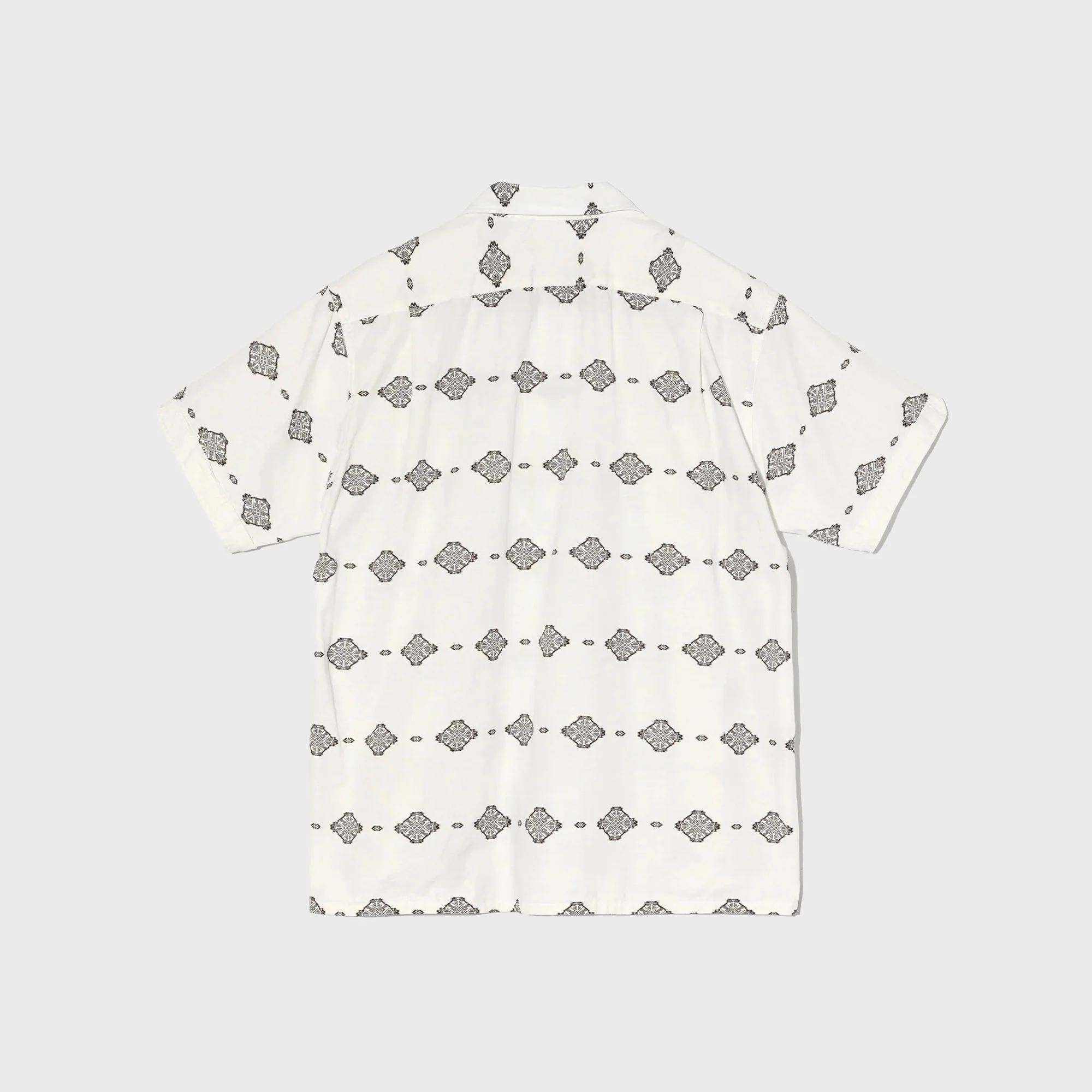Engineered Garments Ikat Print Camp Shirt - White / Black - Image 2
