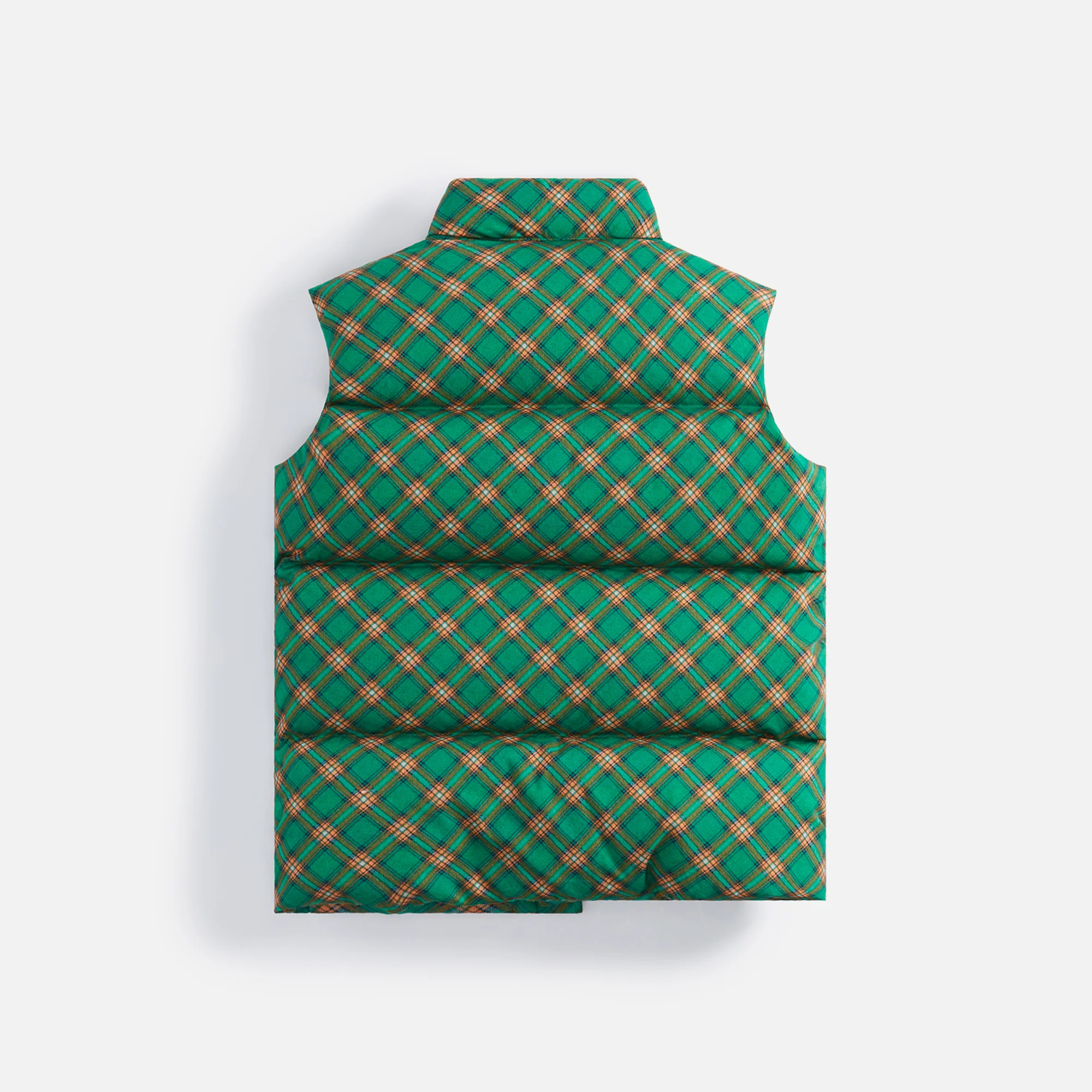ERL Printed Quilted Puffer Vest - Green Plaid - Image 2