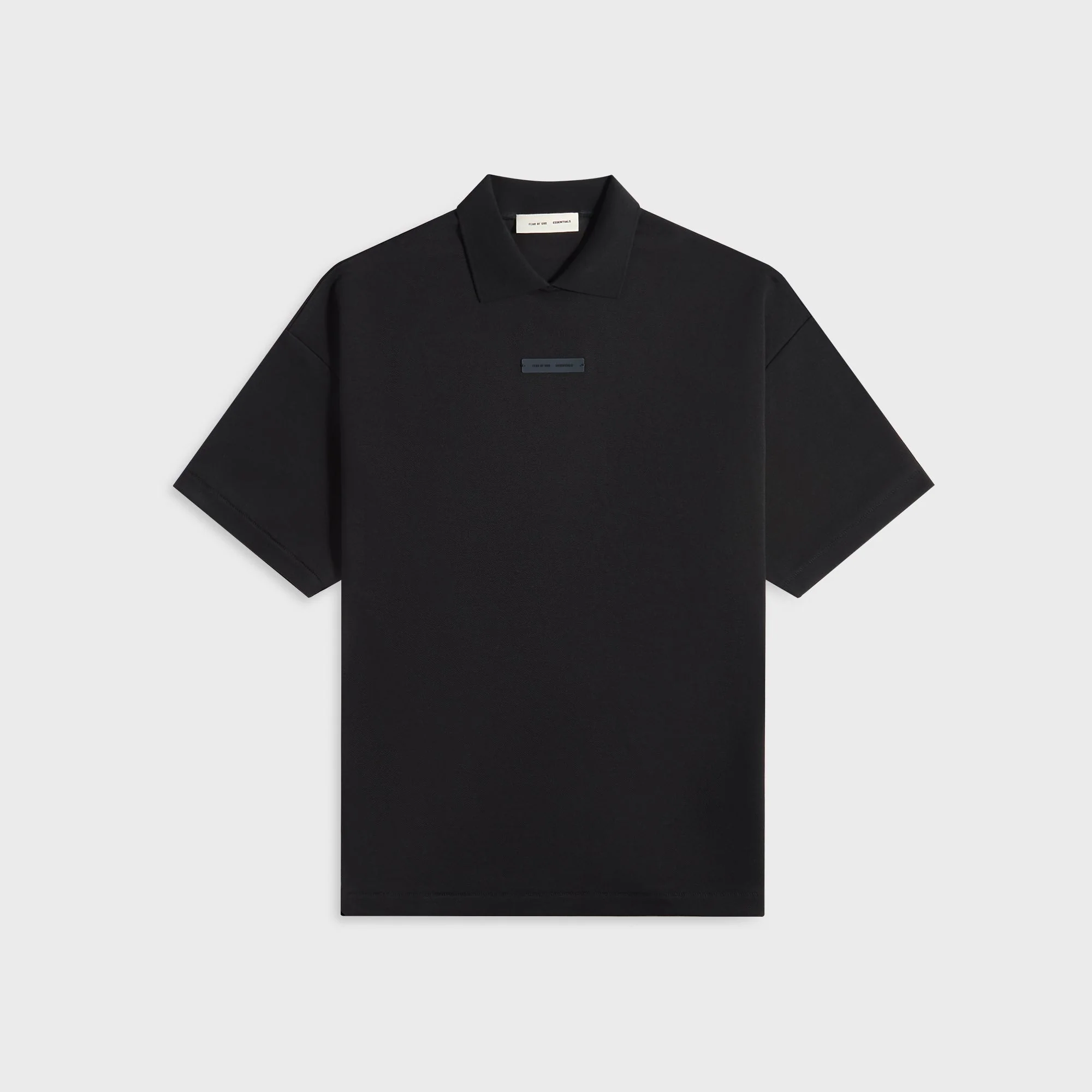 Essentials 90S Fit Pique Polo - Jet Black
