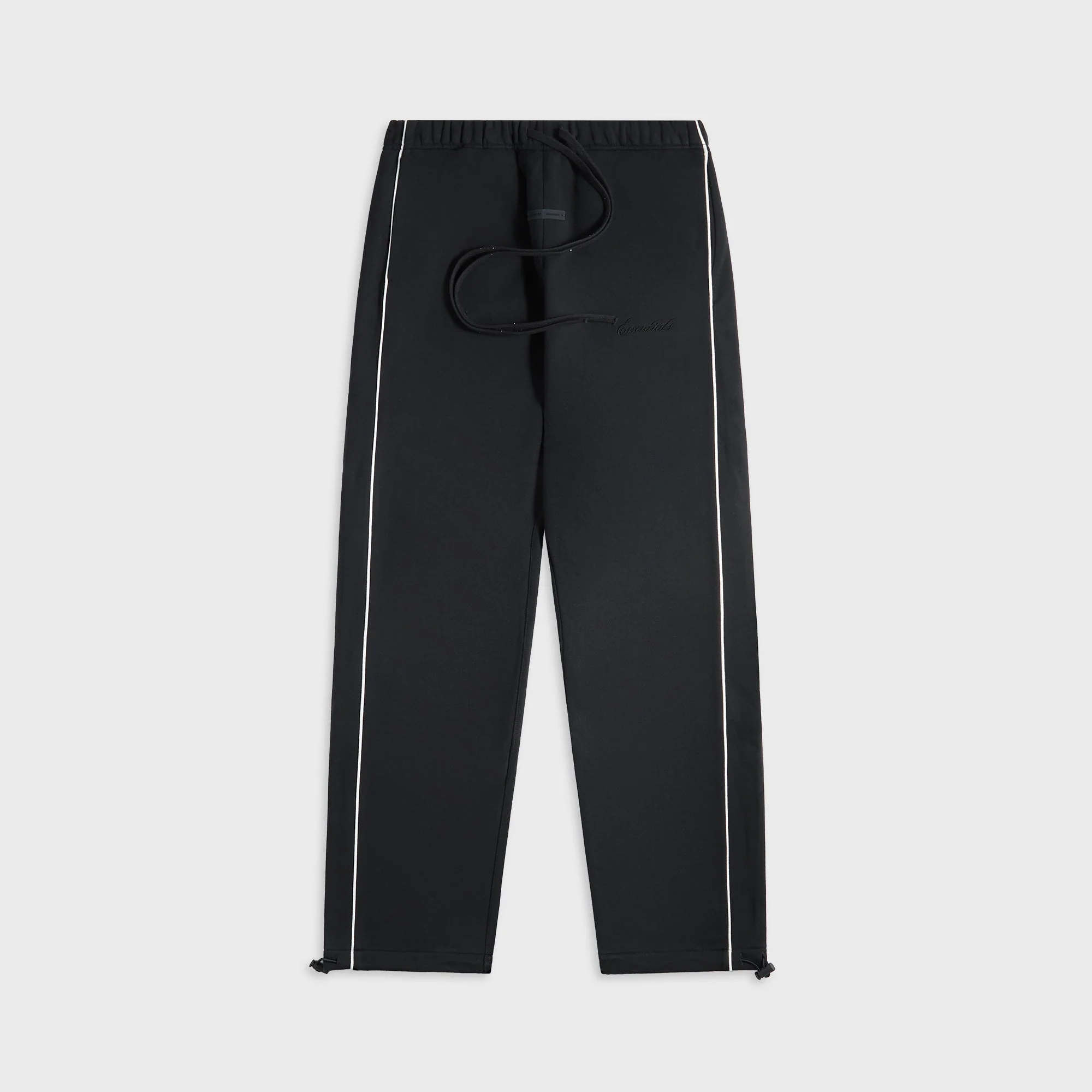 Essentials Relaxed Fleece Sweatpant With Piping - Jet Black / Cloud White