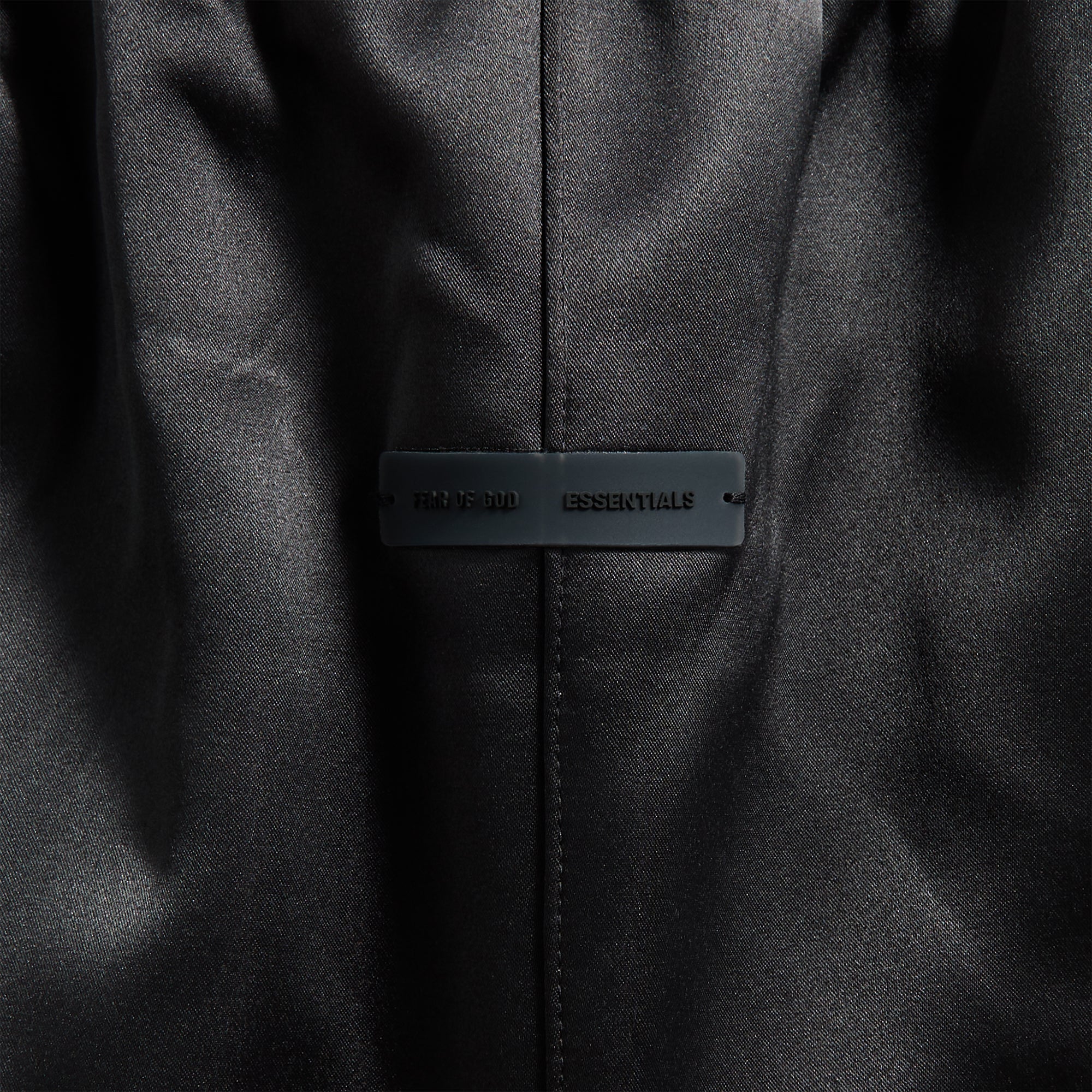 Essentials Bonded Satin Relaxed Track Pant - Jet Black - Image 3