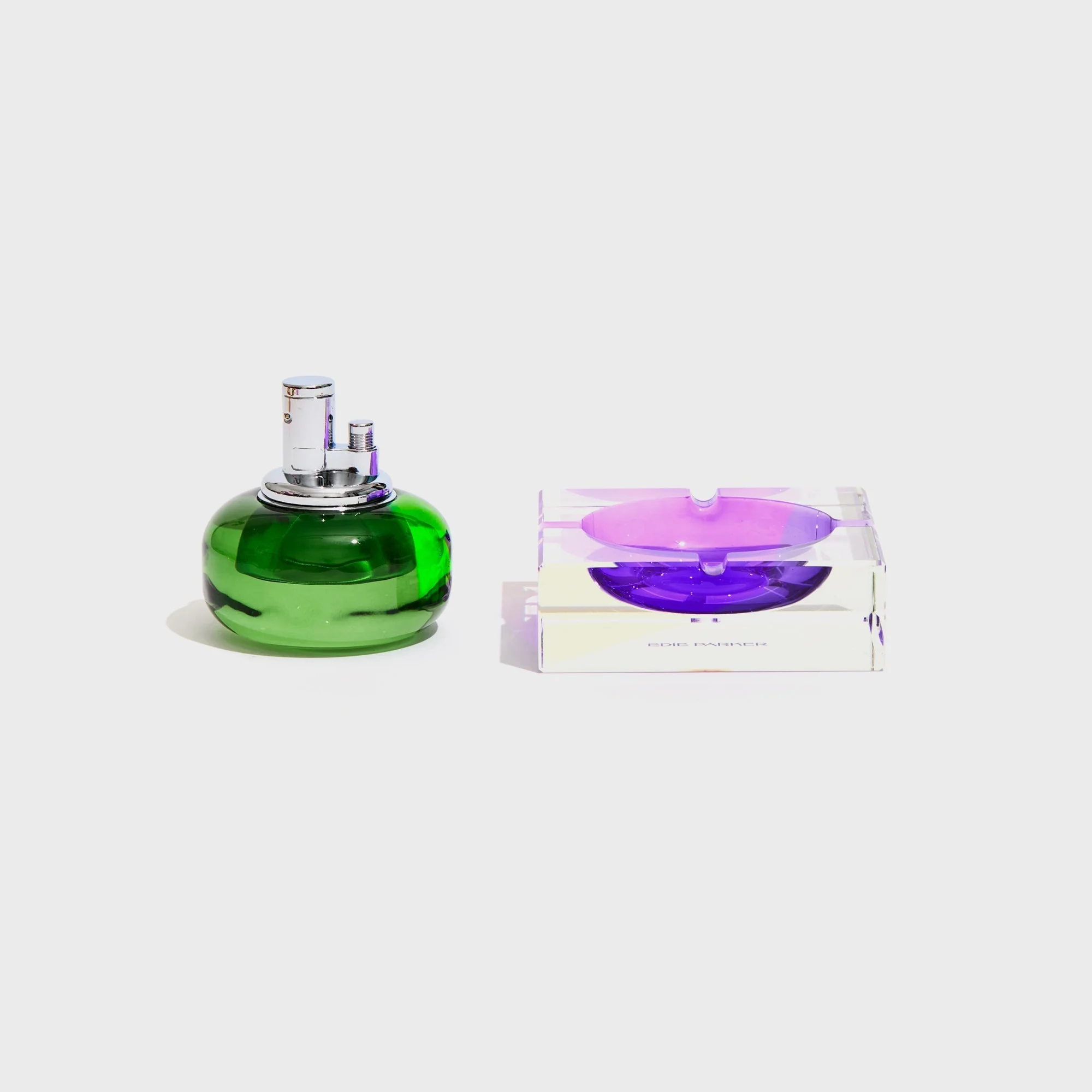 Edie Parker Glass Tabletop And Ashtray Set - Orchid - Image 2