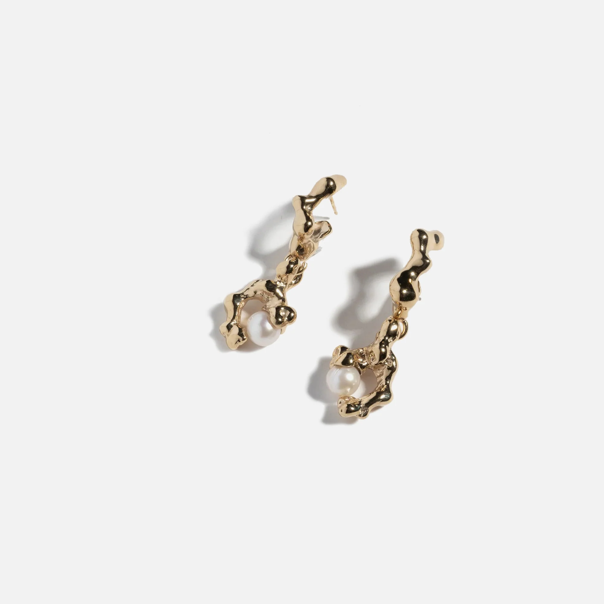 Faris Fellini Drops Earring - 14K Gold Plated Bronze - Image 2