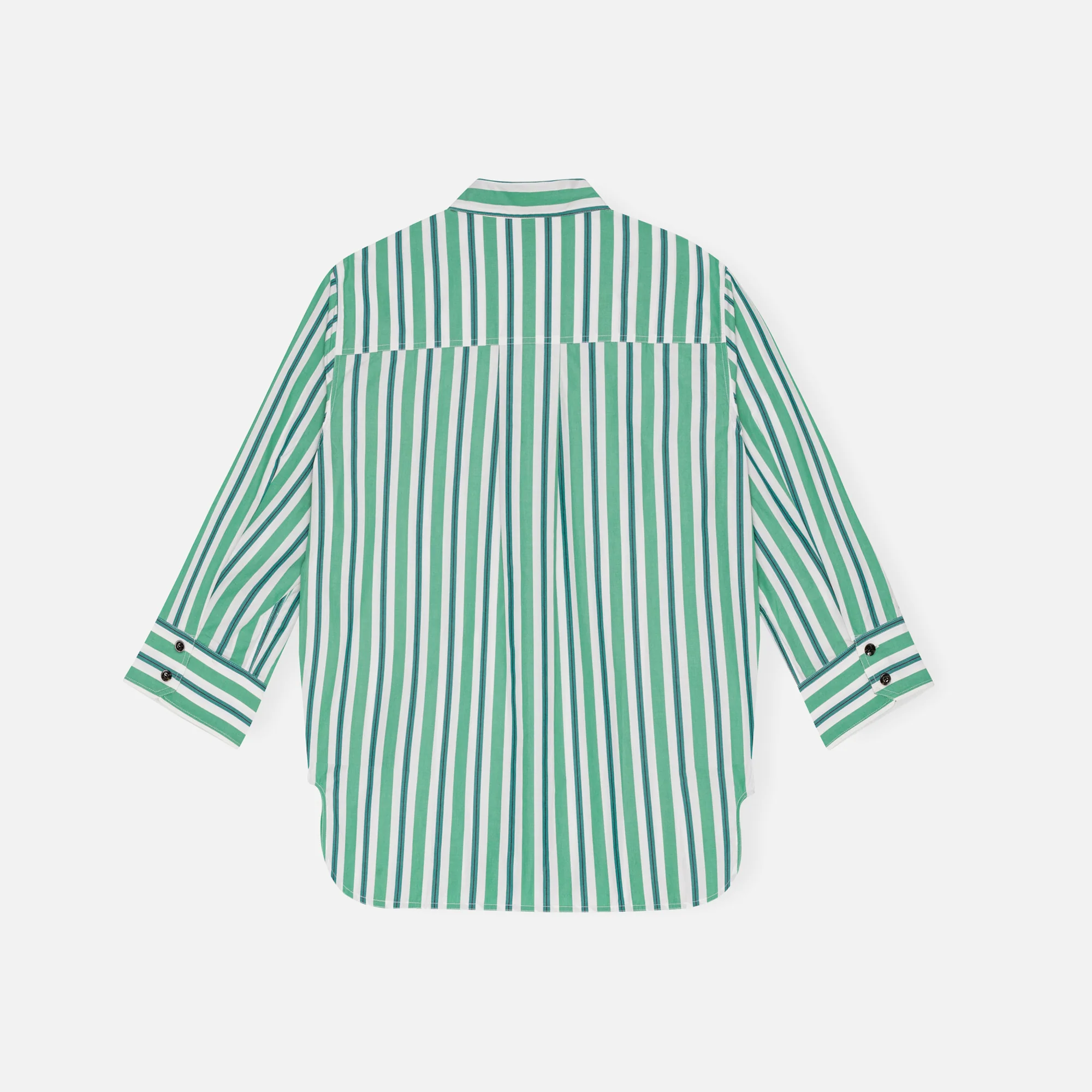 Ganni Stripe Cotton Shirt - Creme De Menthe - Image 2