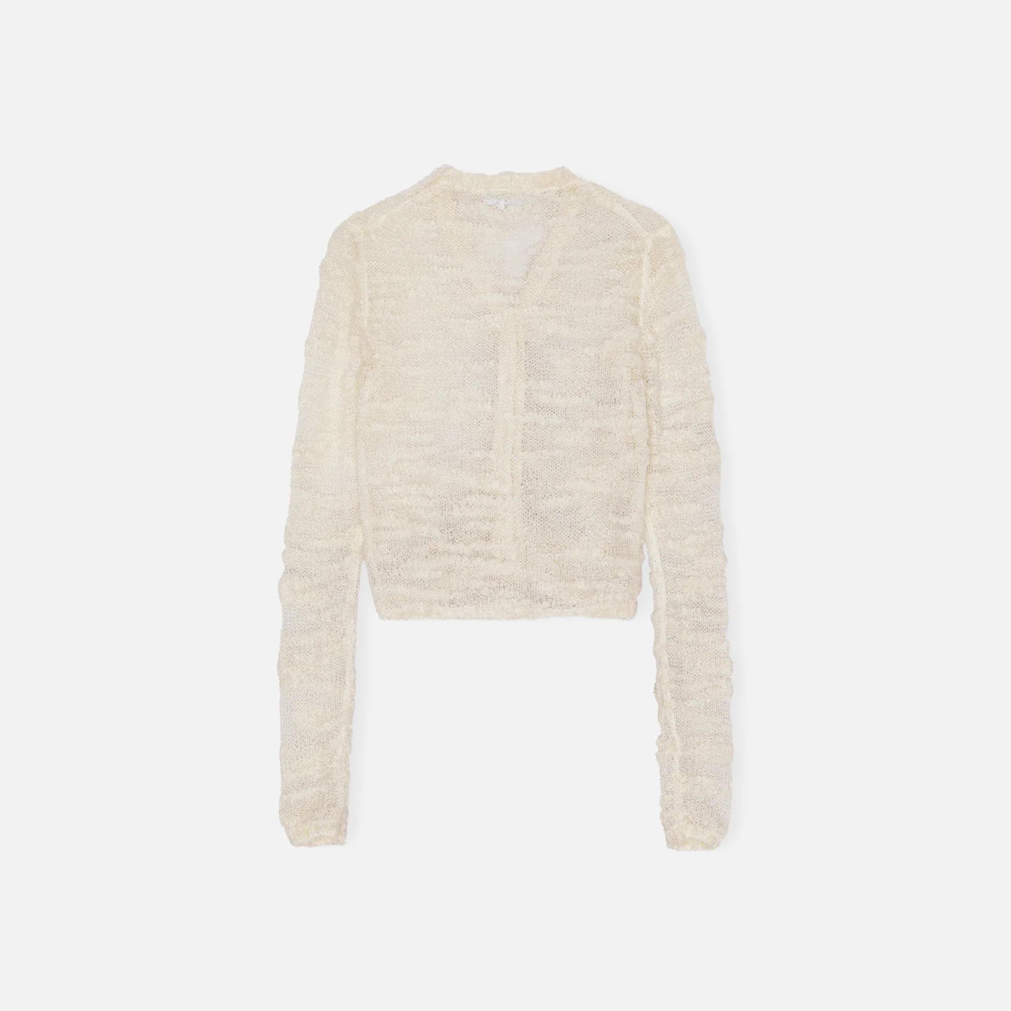 Ganni Alpaca Mohair Boucle Cardigan - Egret - Image 2