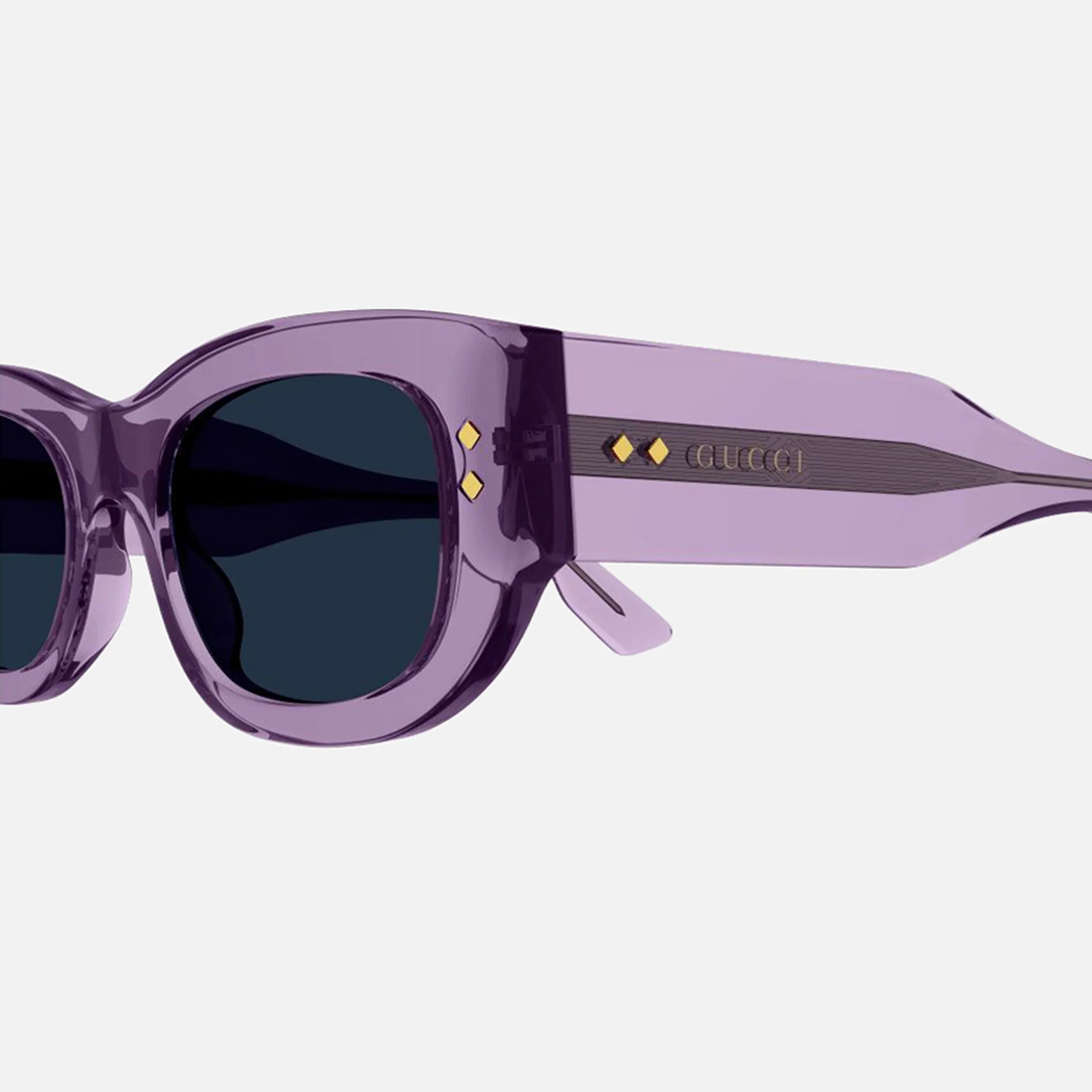 Gucci Transparent Chunky Acetate Sunglasses - Crystal Purple - Image 3