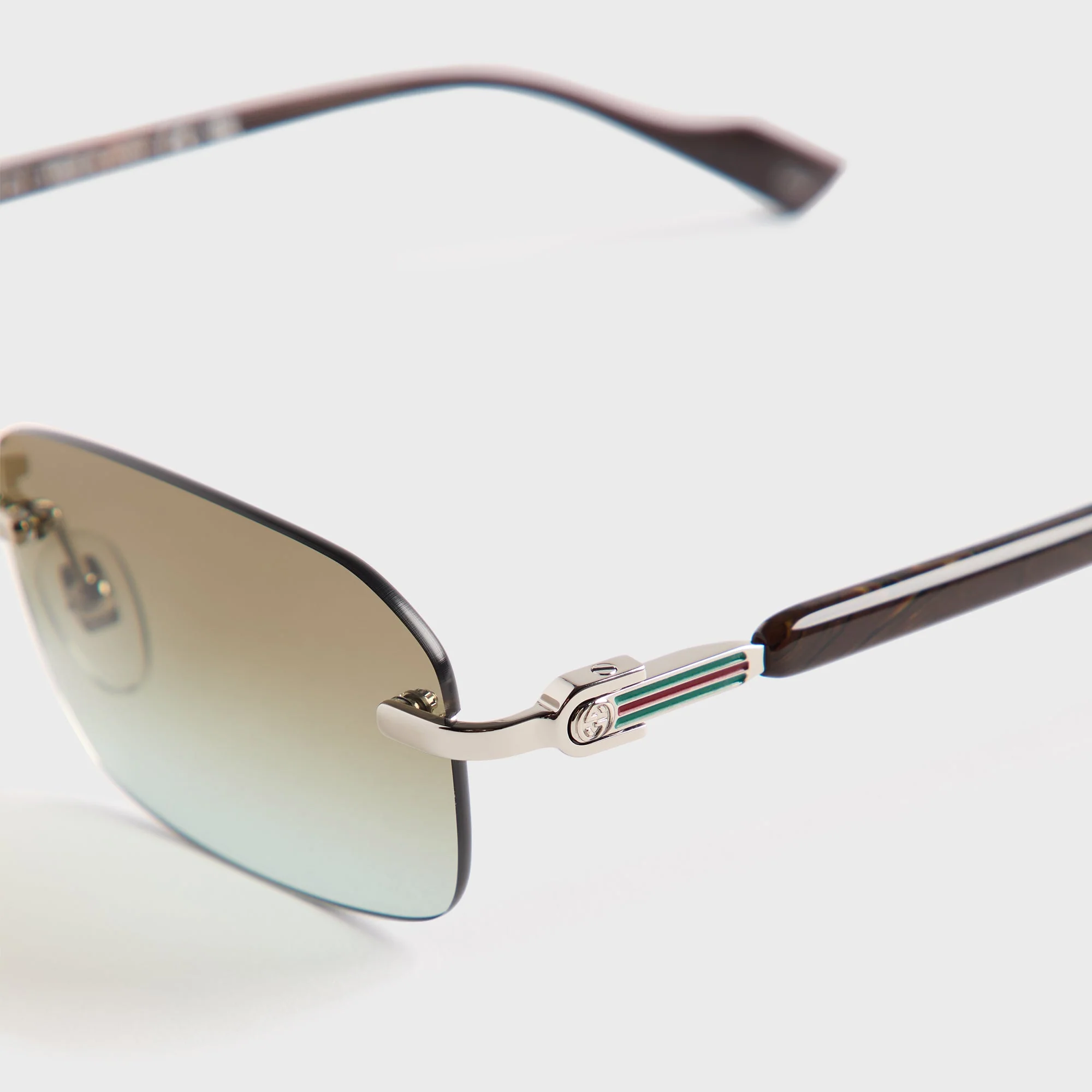 Gucci Rectangle Frames - Silver / Brown - Image 3