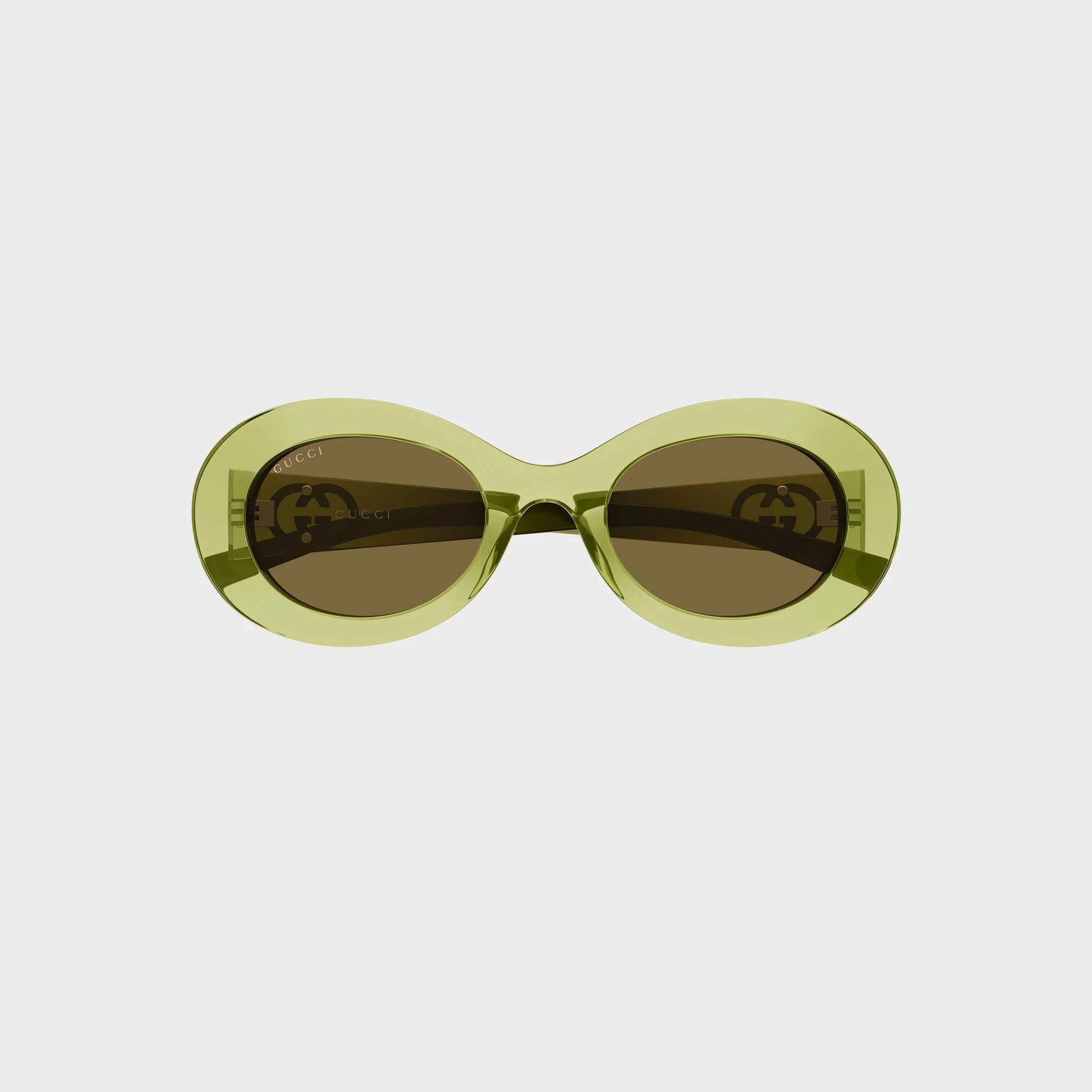 Gucci Oval Frame Sunglasses - Green / Brown - Image 2