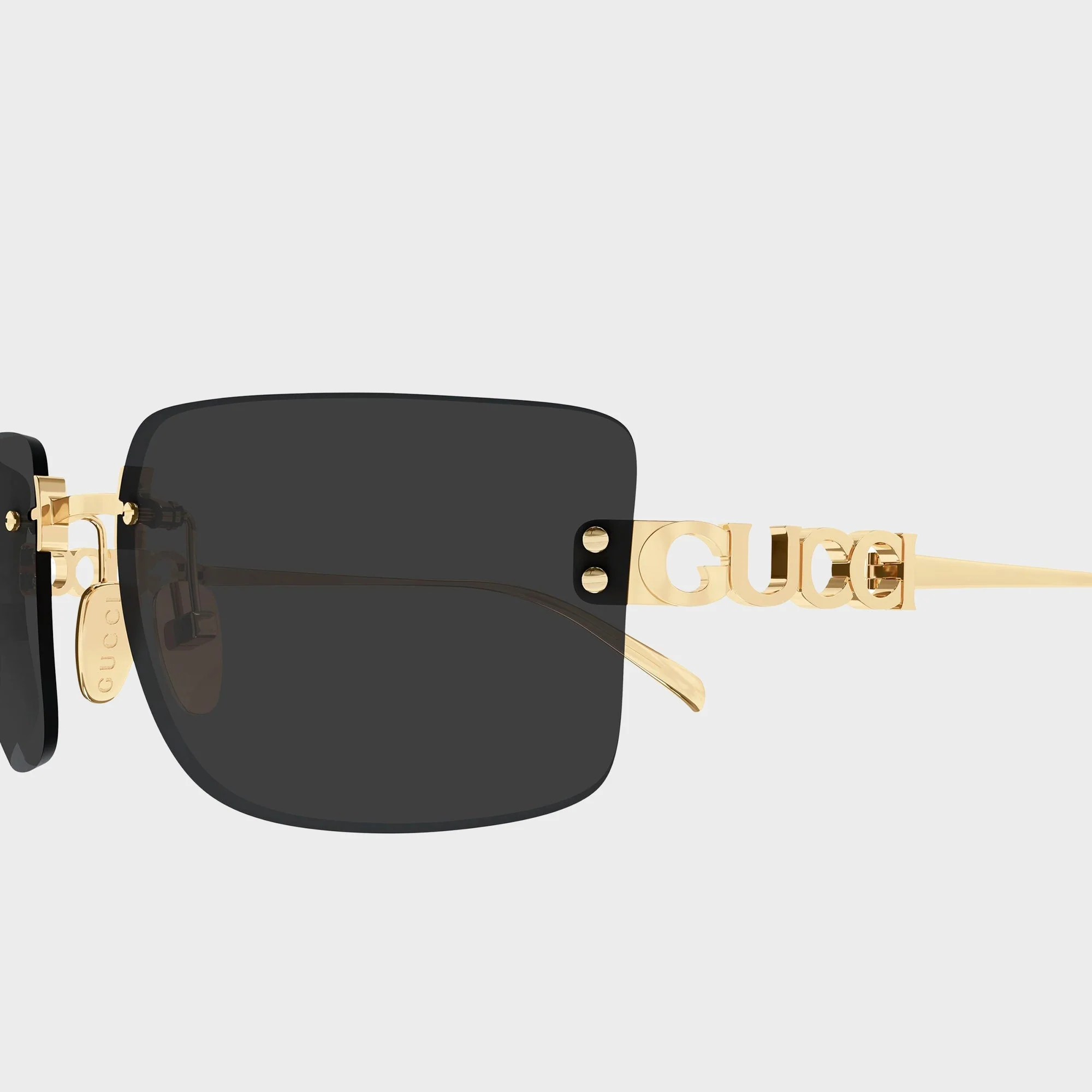 Gucci GG2038S Woman Rectangle Sunglasses - Gold / Grey - Image 3