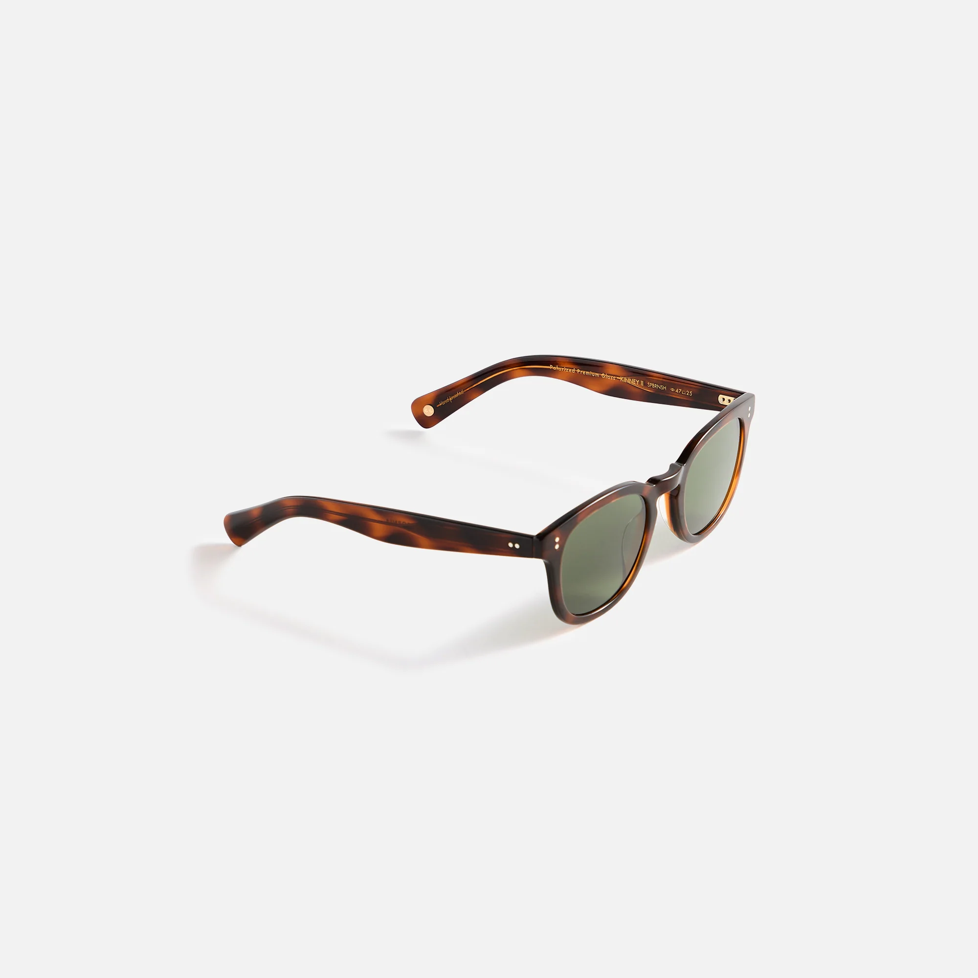 Garrett Leight Kinney II Sunglass - Spotted Brown Shell / Semi Flat Pure Green Polar - Image 2