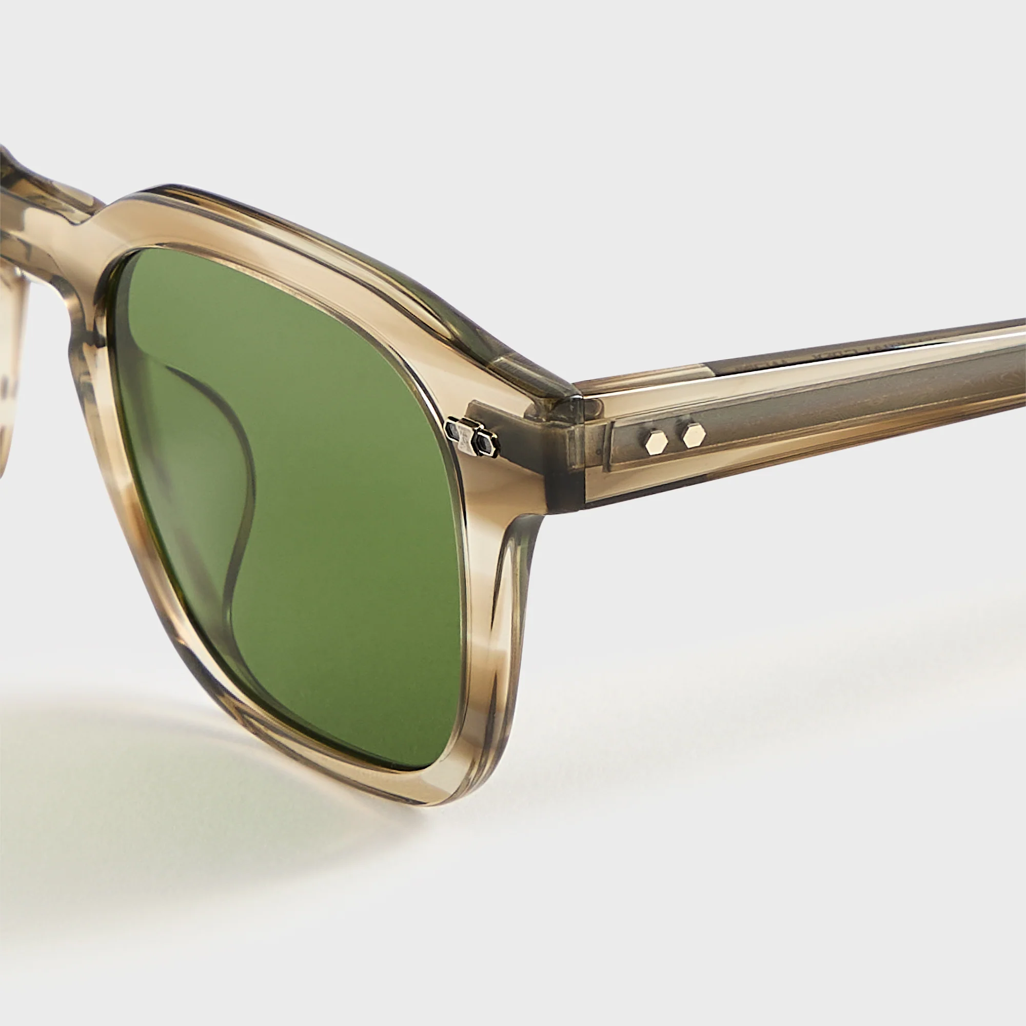 Garrett Leight Adonis Sunglasses - Celestial Grey Pewter / Semi Flat Boxwood Green - Image 3