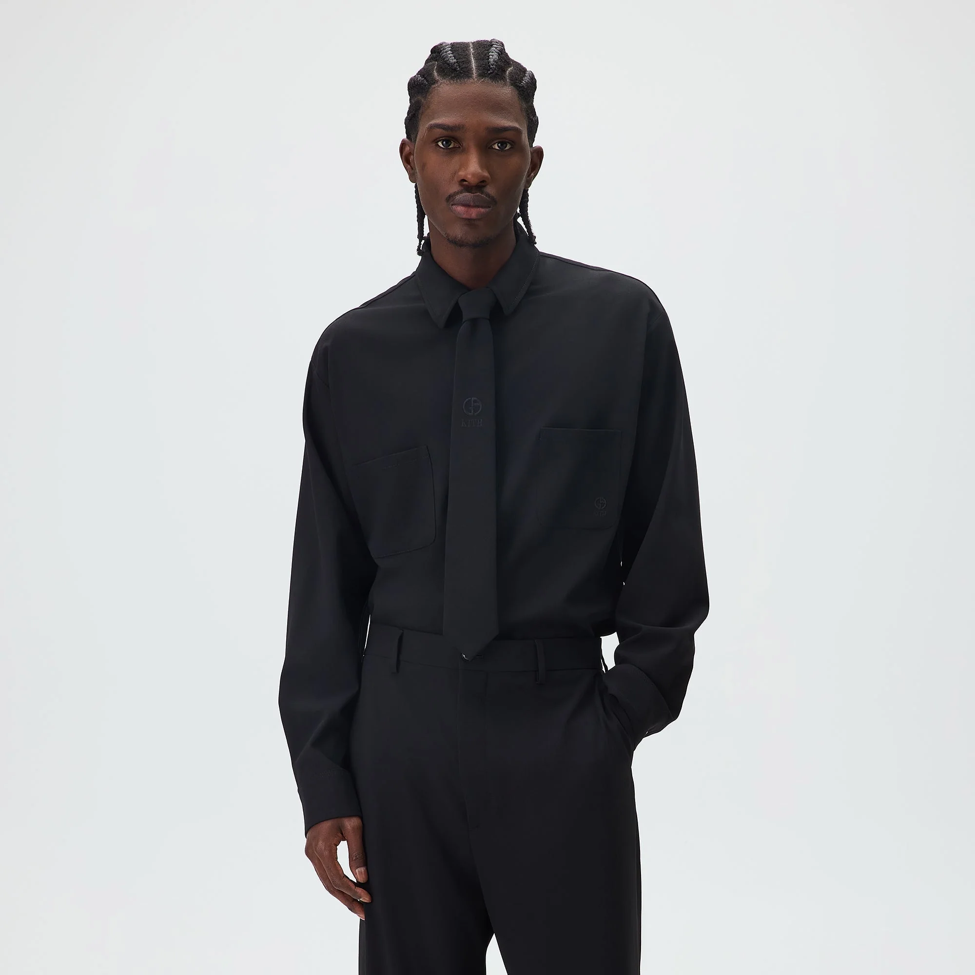Giorgio Armani & Kith &Kin Milano Crepe Tie - Black - Image 2