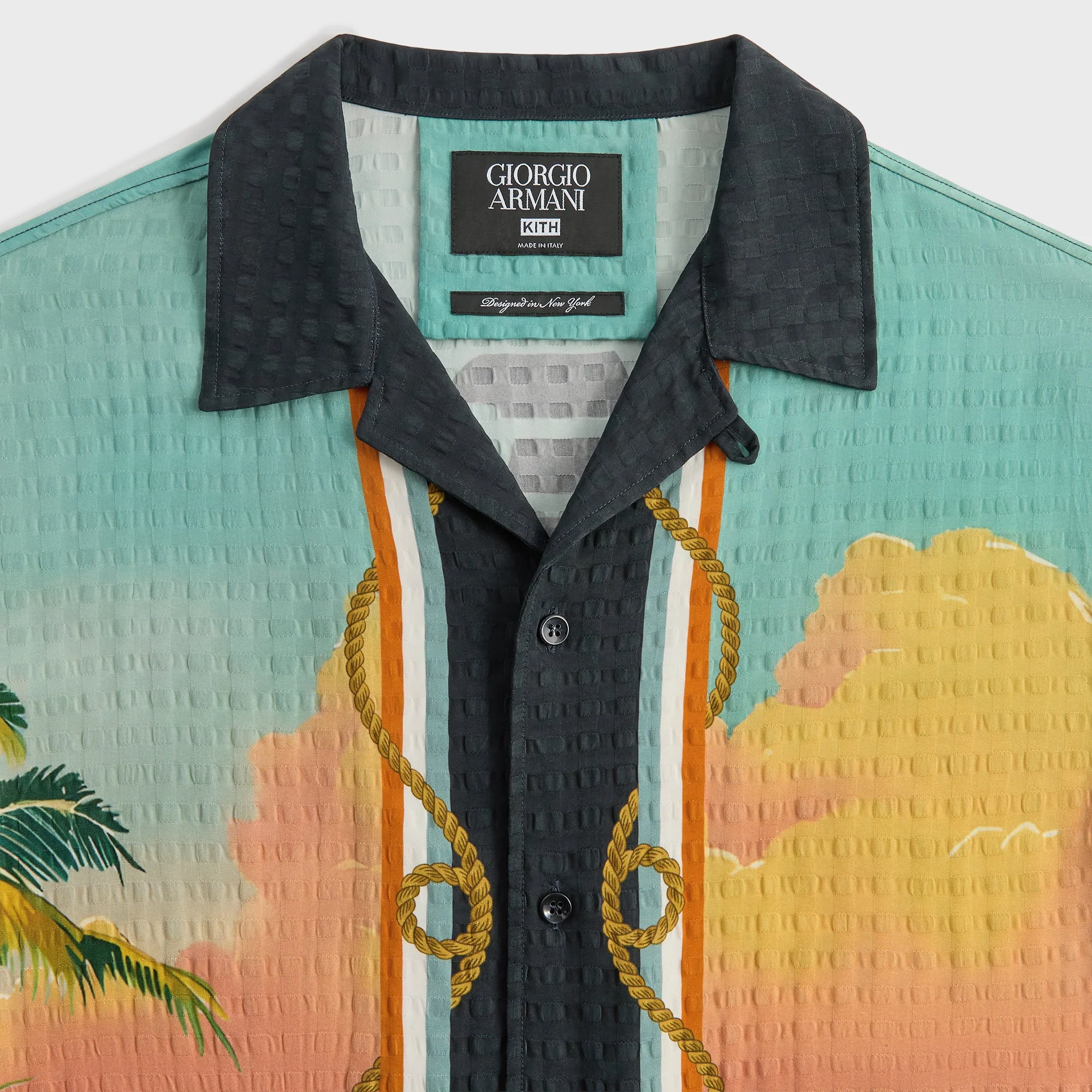 Giorgio Armani & Kith Ornamental Print Long Sleeve Thompson Camp Collar Shirt - Multi - Image 5