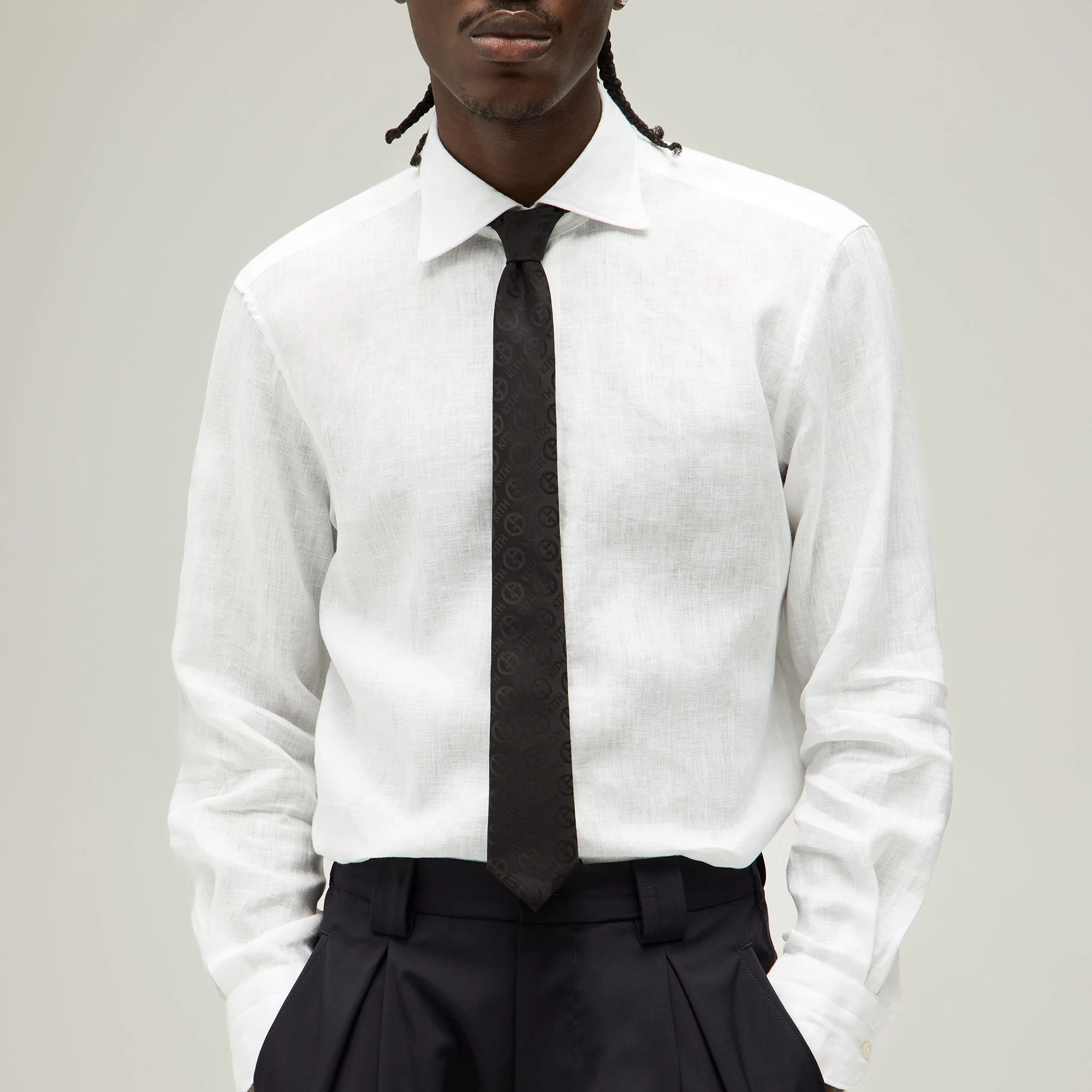 Giorgio Armani & Kith Monogram Jacquard Tie - Black - Image 2