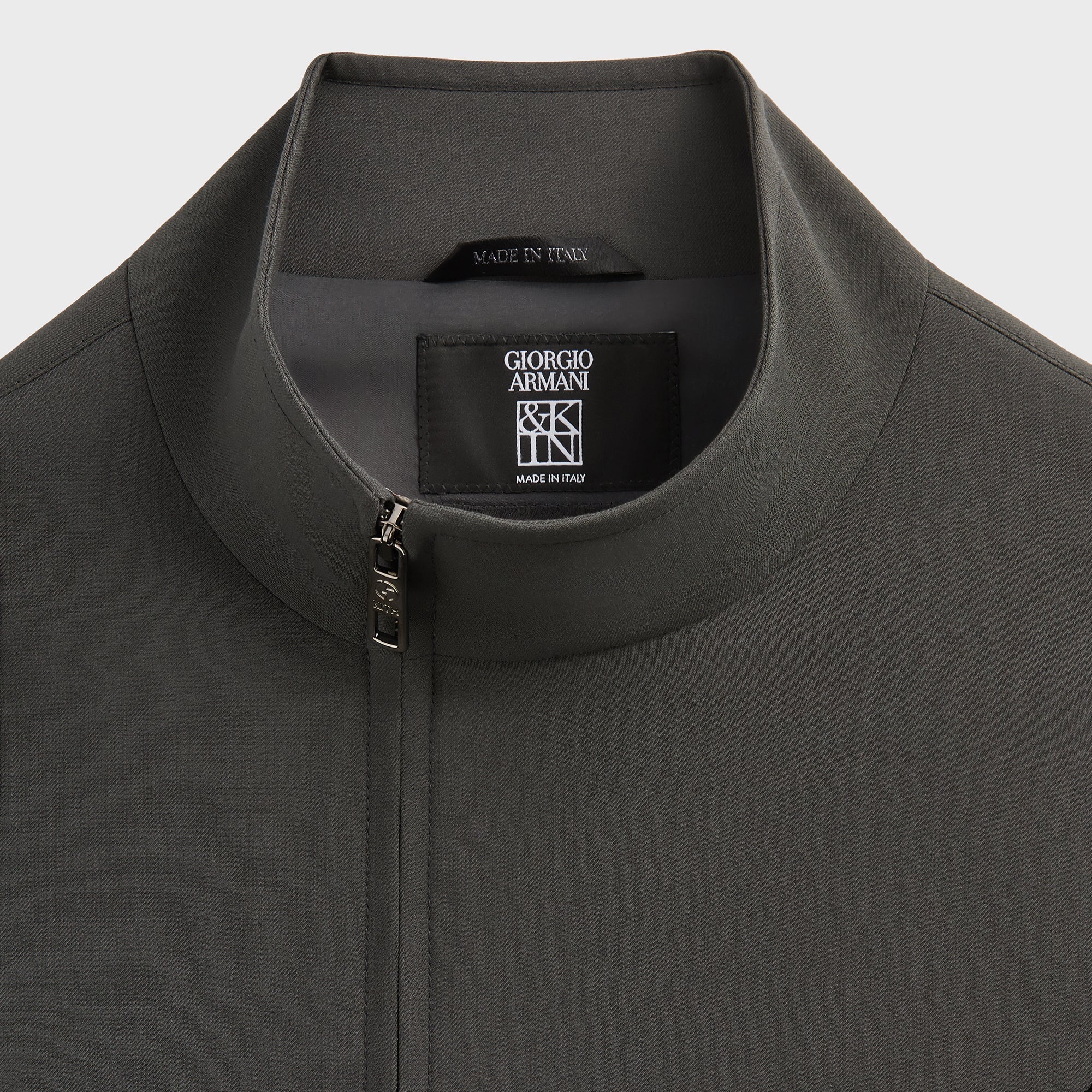 Giorgio Armani & Kith &Kin Asymmetrical Zip Front Shirt - Dark Ash - Image 4