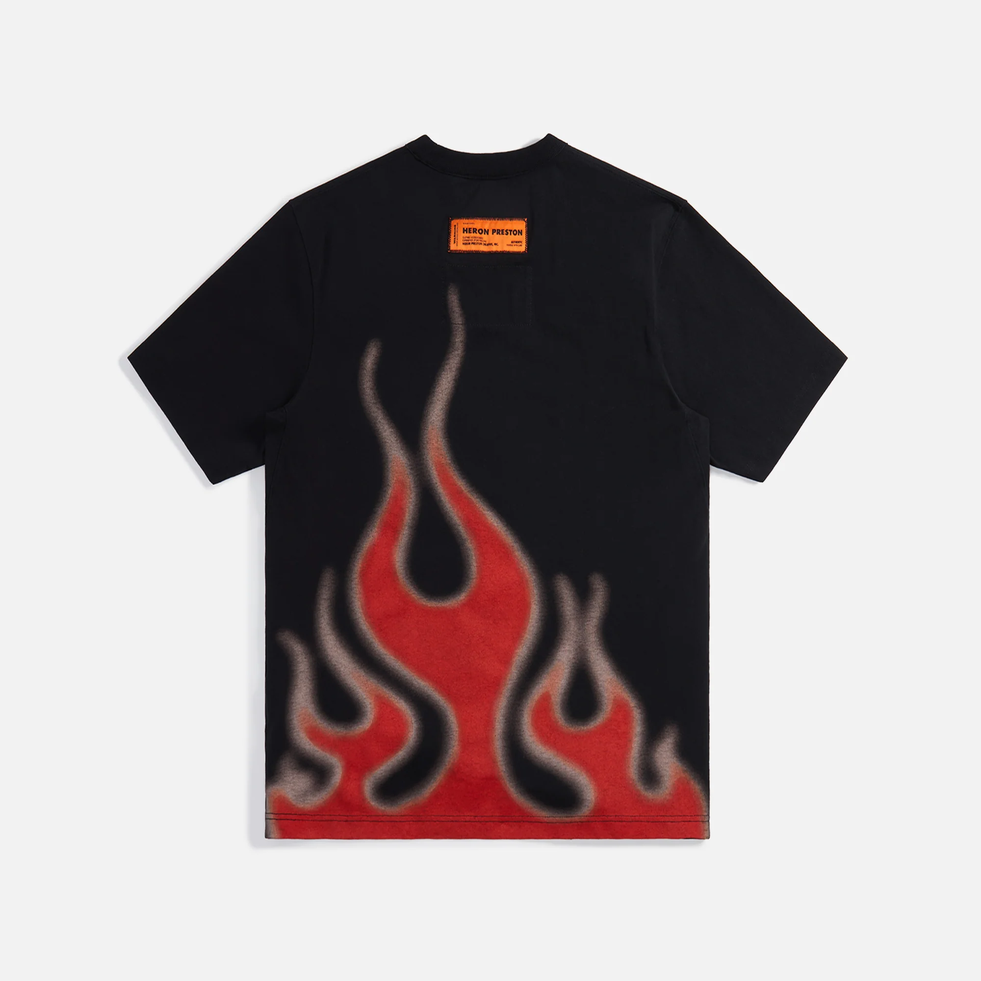 Heron Preston Law Flames Tee - Black / Red - Image 2